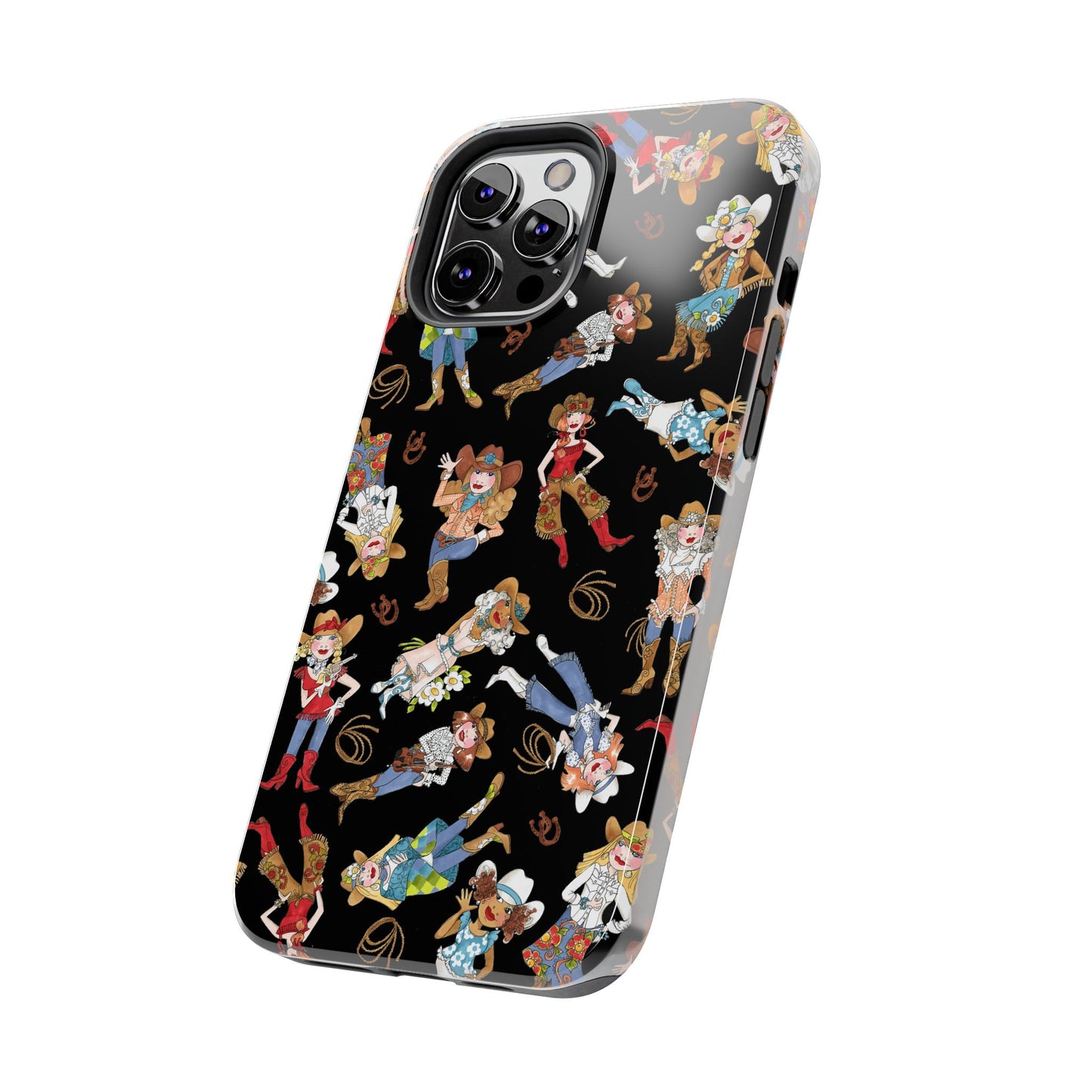 Tossed Cowgirls Black Phone Case