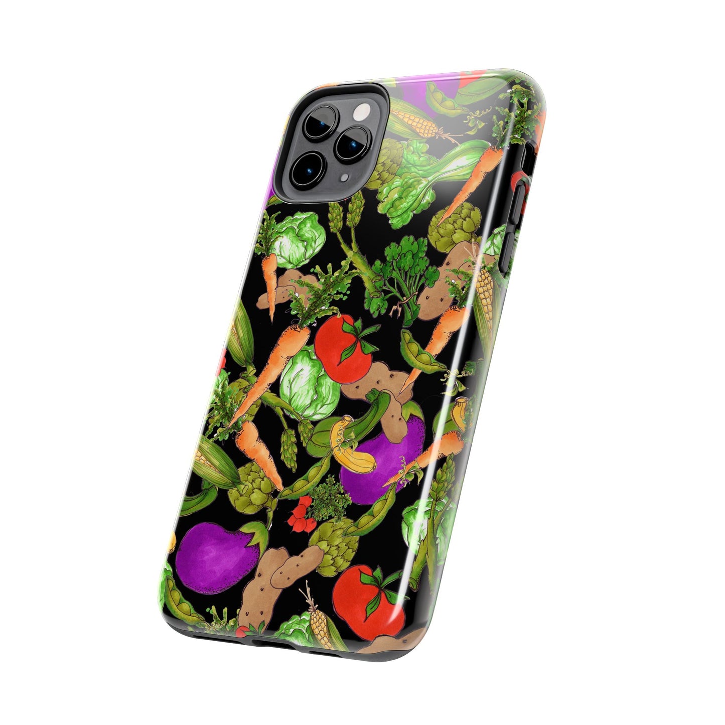 Veggie Jungle Black Phone Case