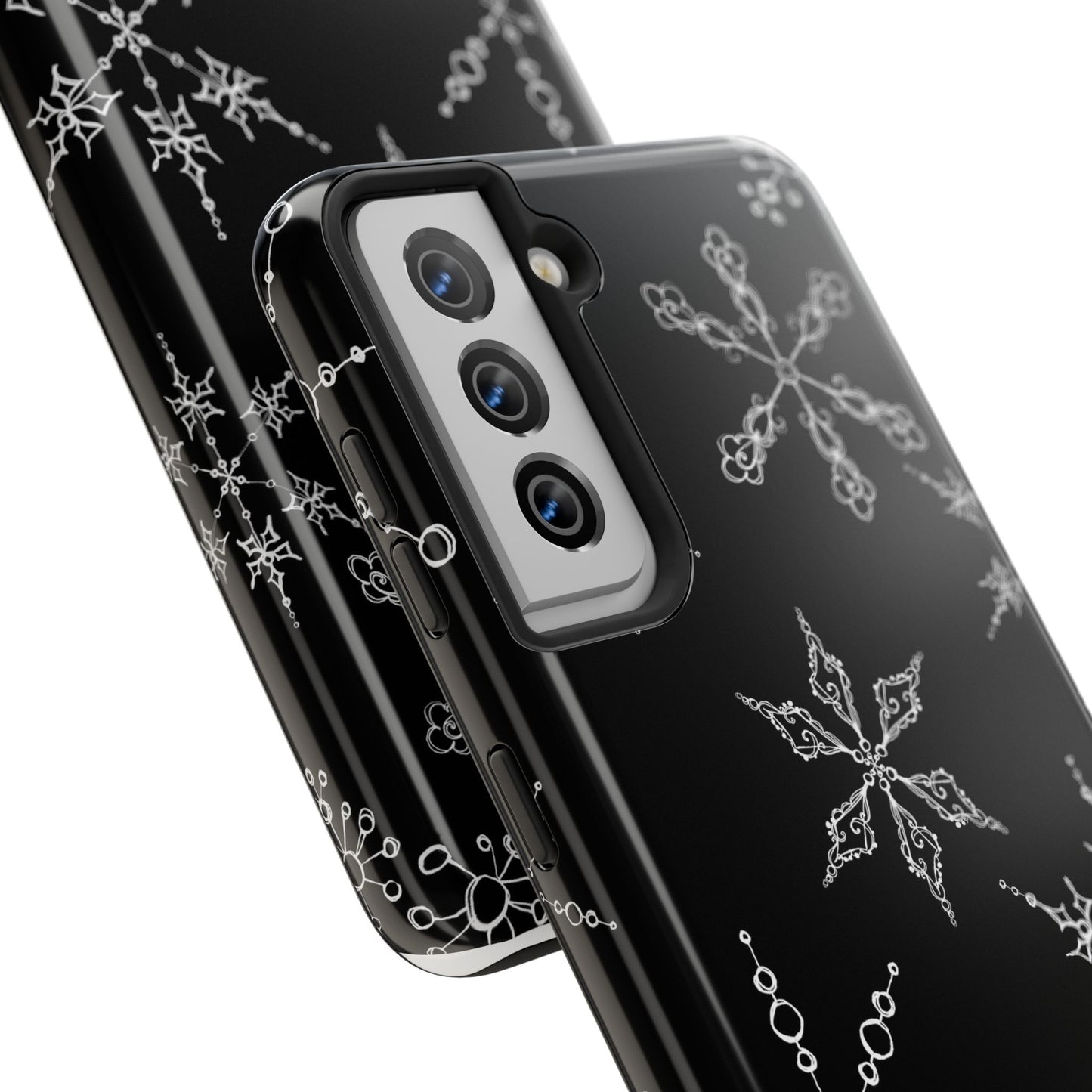 Snowflakes Black Phone Case