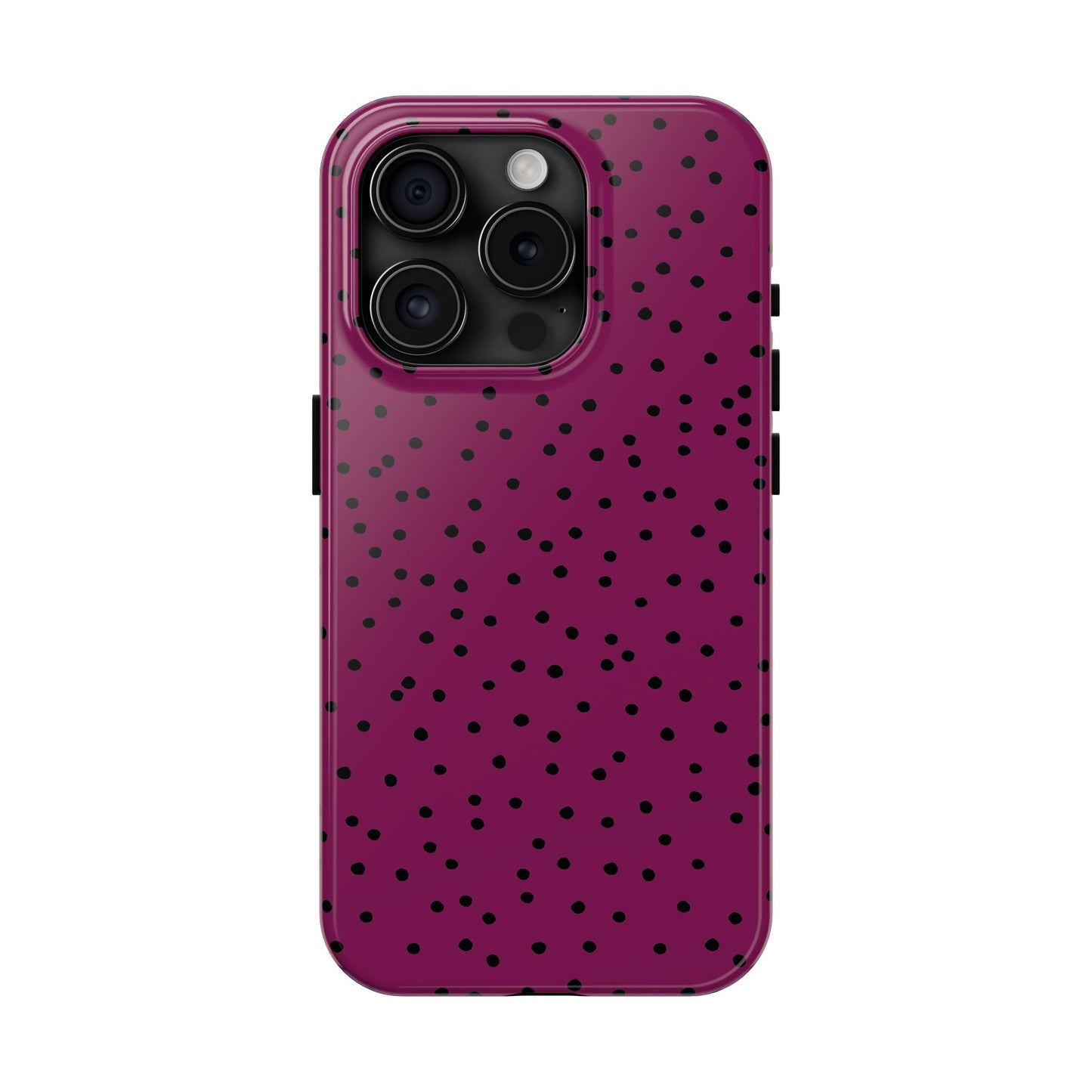 Dinky Dots Burgundy / Black Phone Case