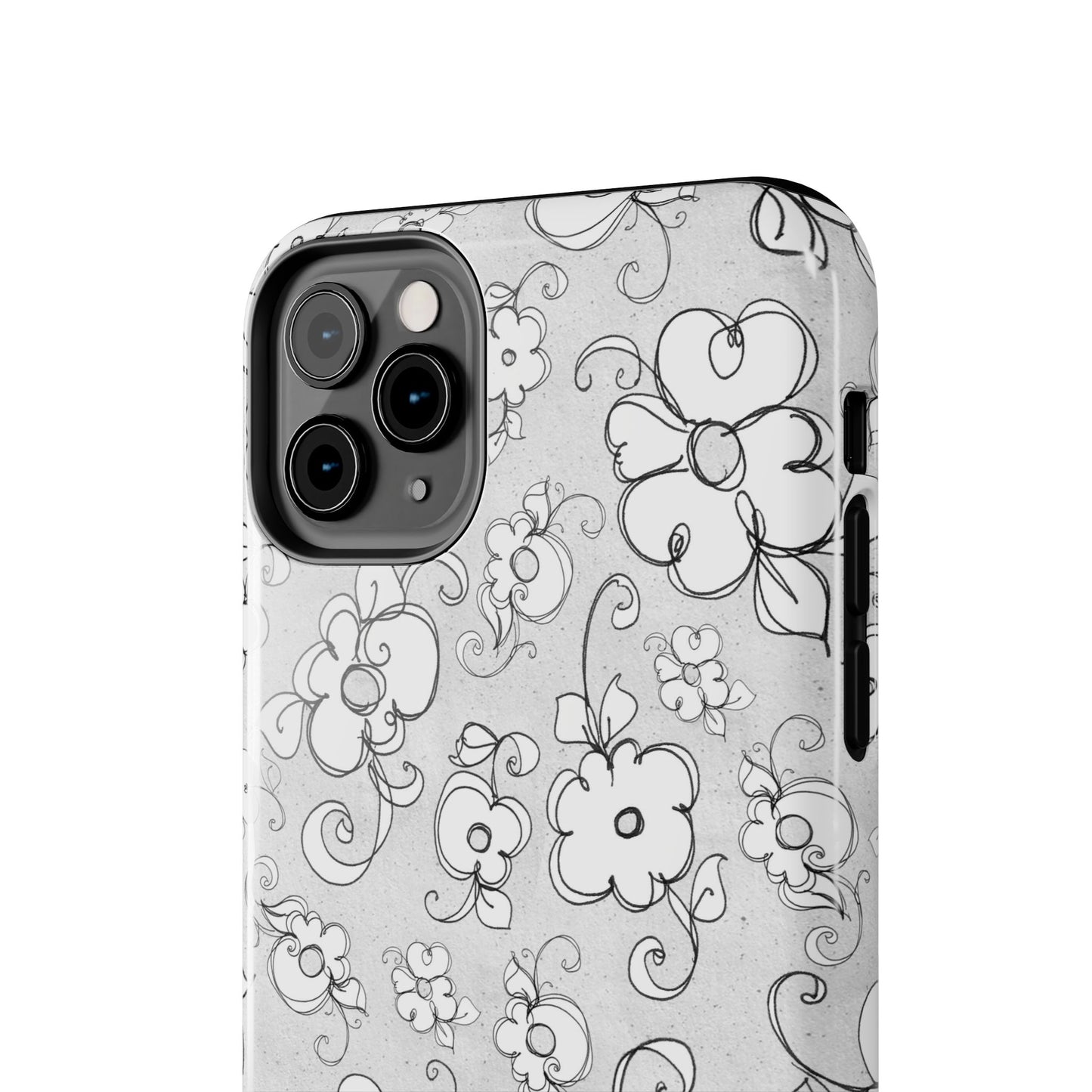 Lady Flowers Silver Phone Case