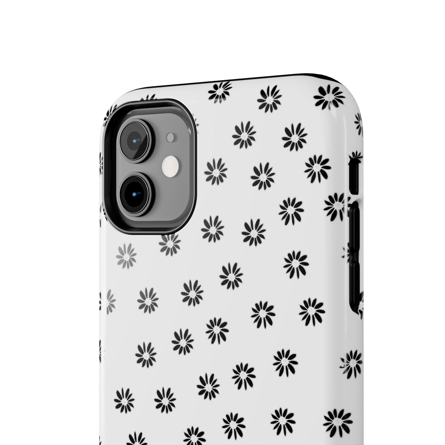Daisy Dot White / Black Phone Case