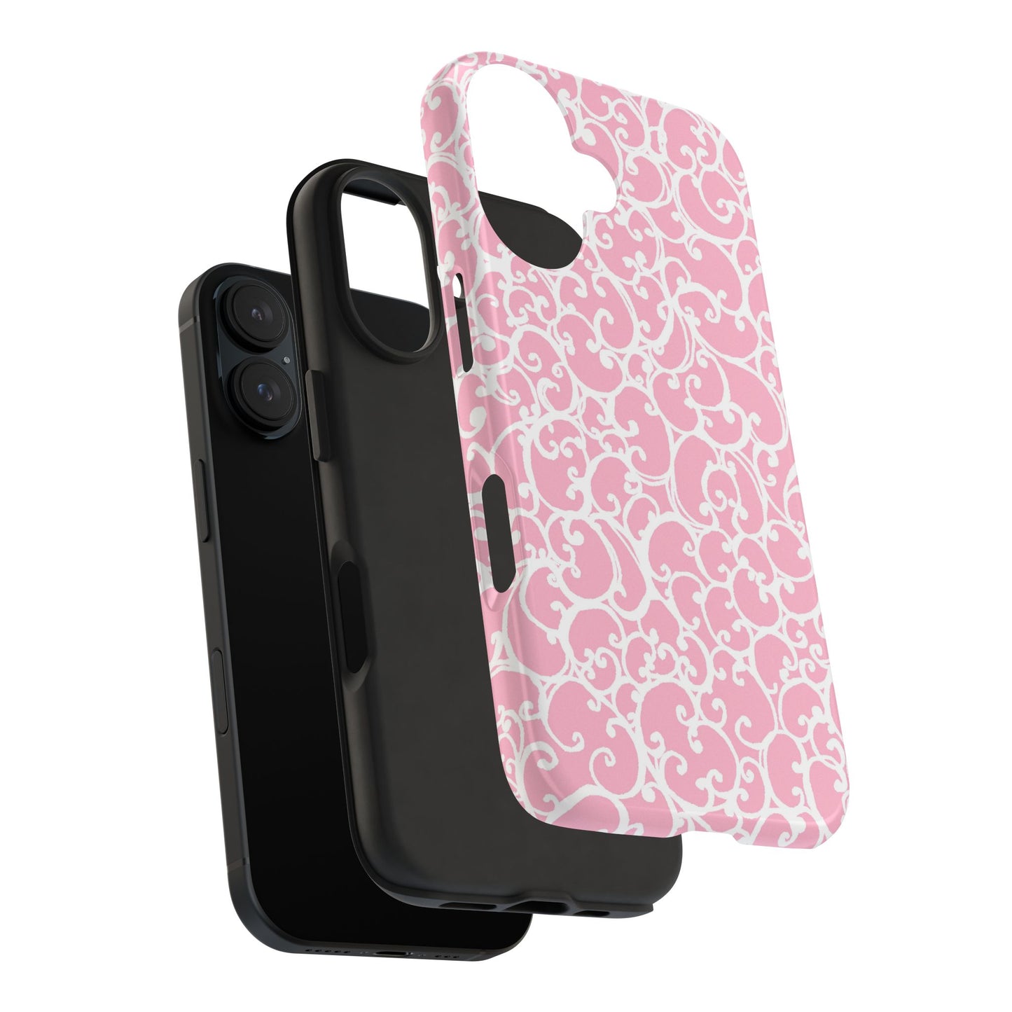 Scrollie Pink / White Phone Case