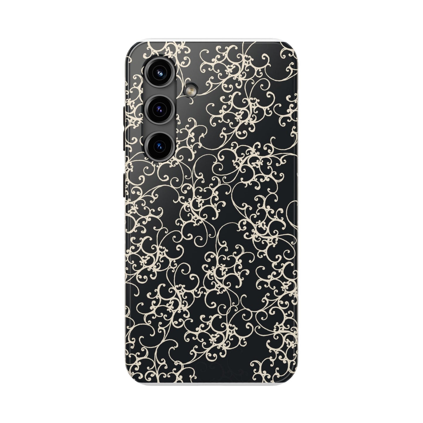 Elegant Scroll Black / Ivory Phone Case