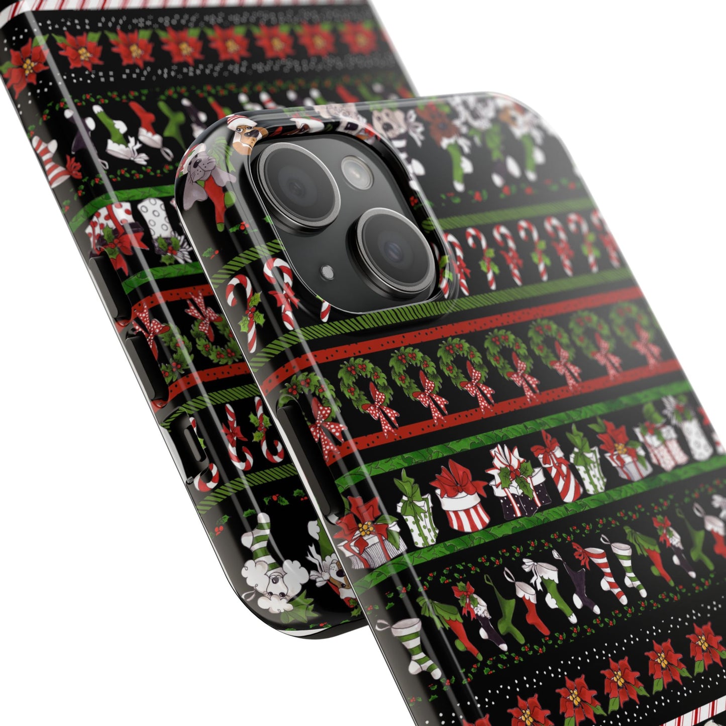 Holiday Borders Black Phone Case