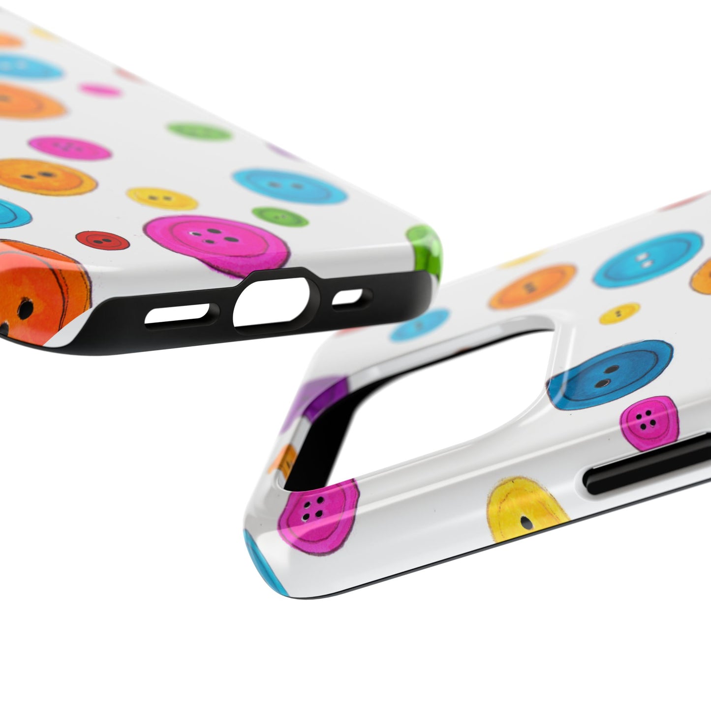 Button Dots White Phone Case