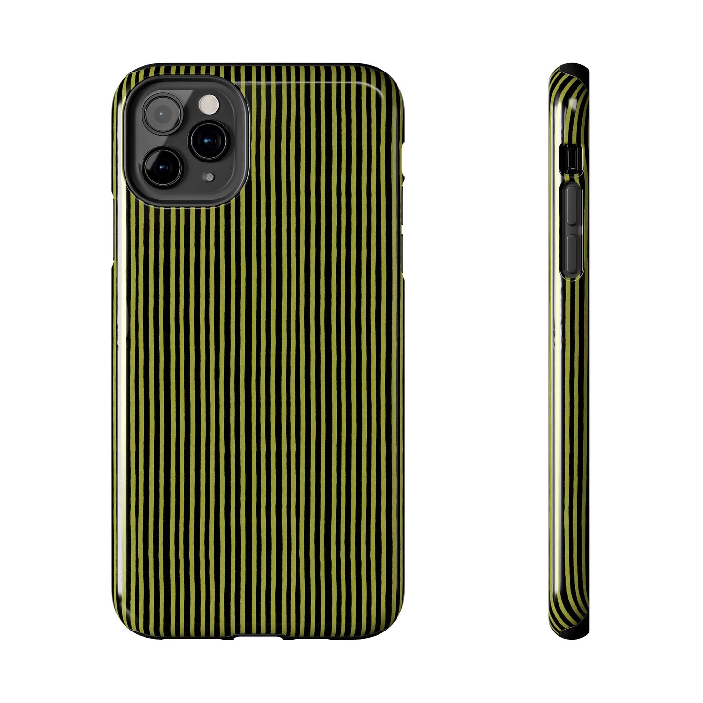 Happy Stripe Green / Black Phone Case