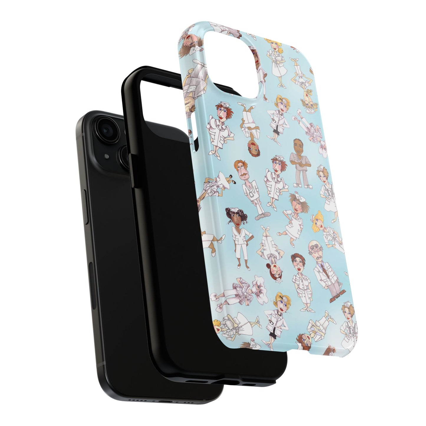 Tossed Nurses Aqua Phone Case