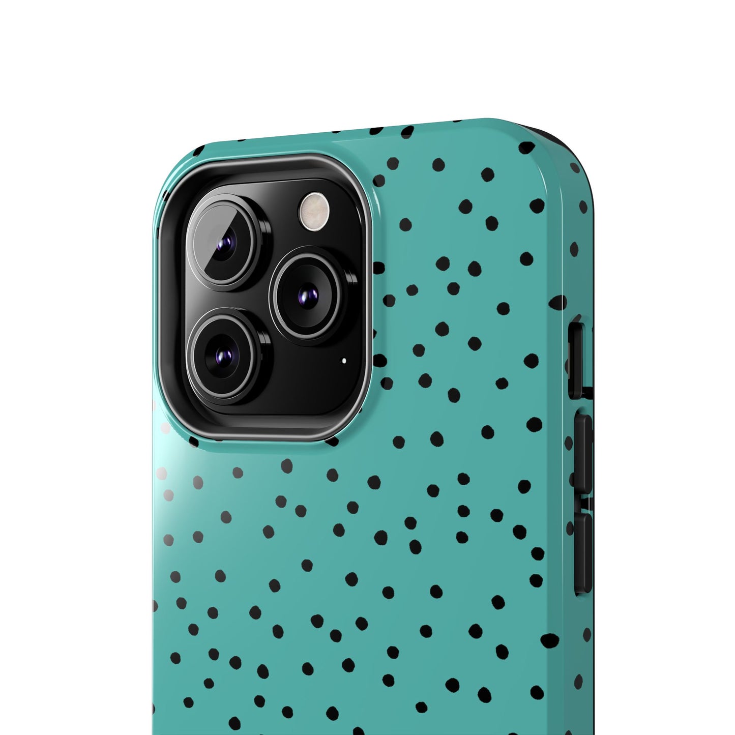 Dinky Dots Turquoise / Black Phone Case