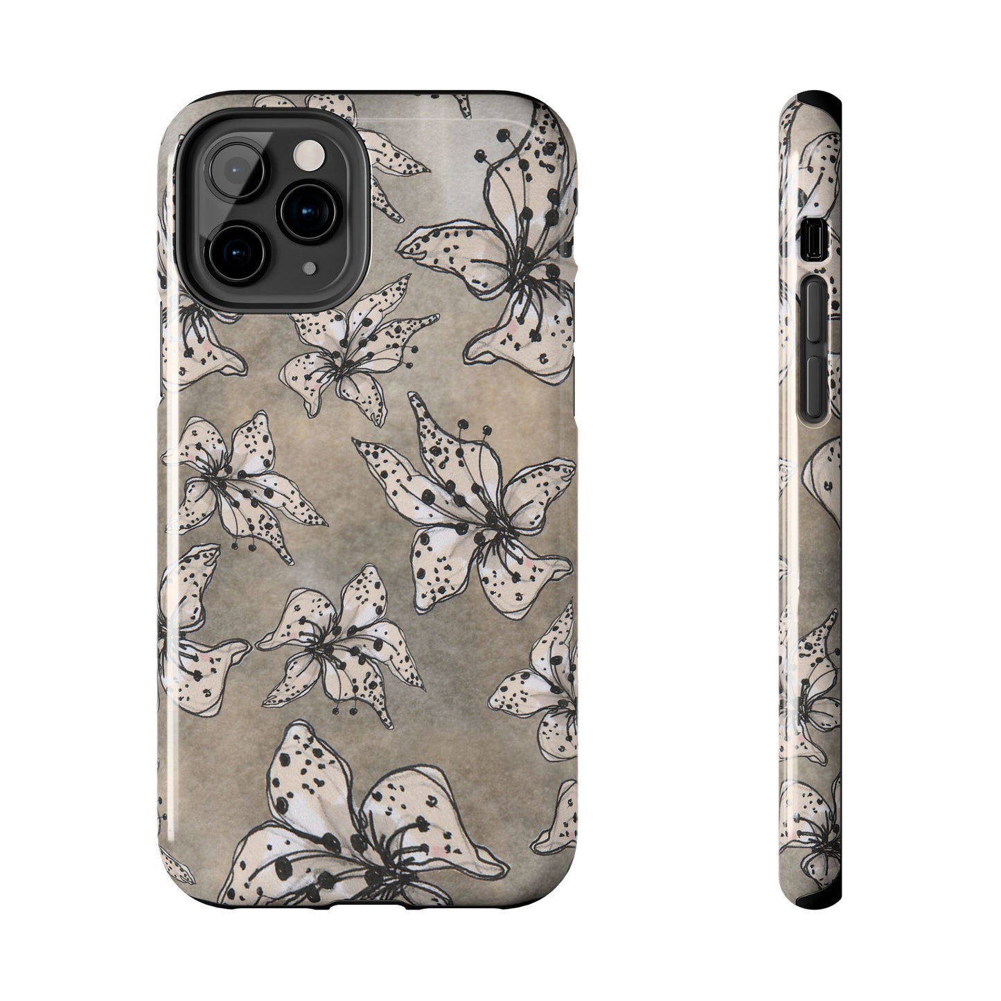 Spotted Lilies Gray Phone Case