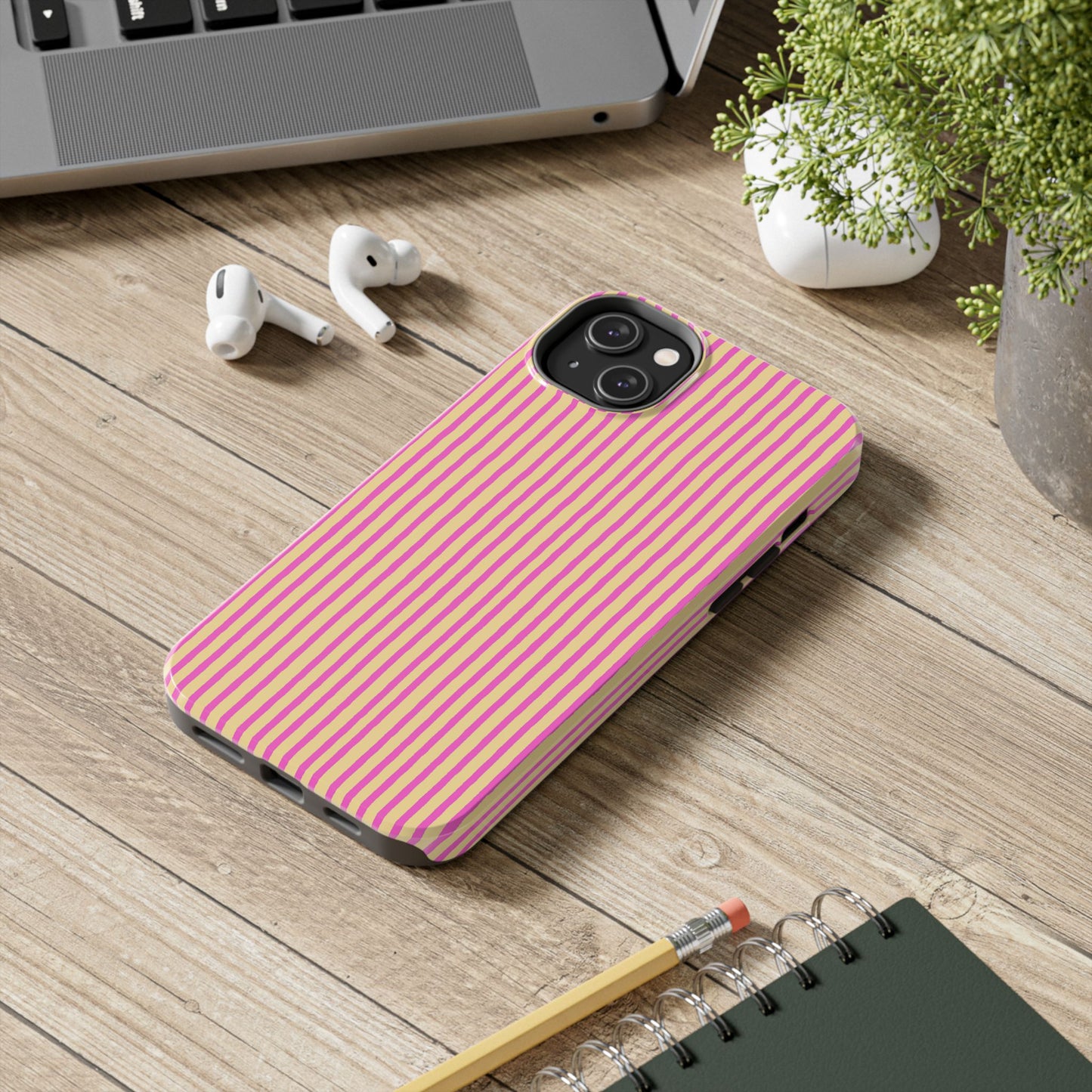 Stripe Yellow / Pink Phone Case