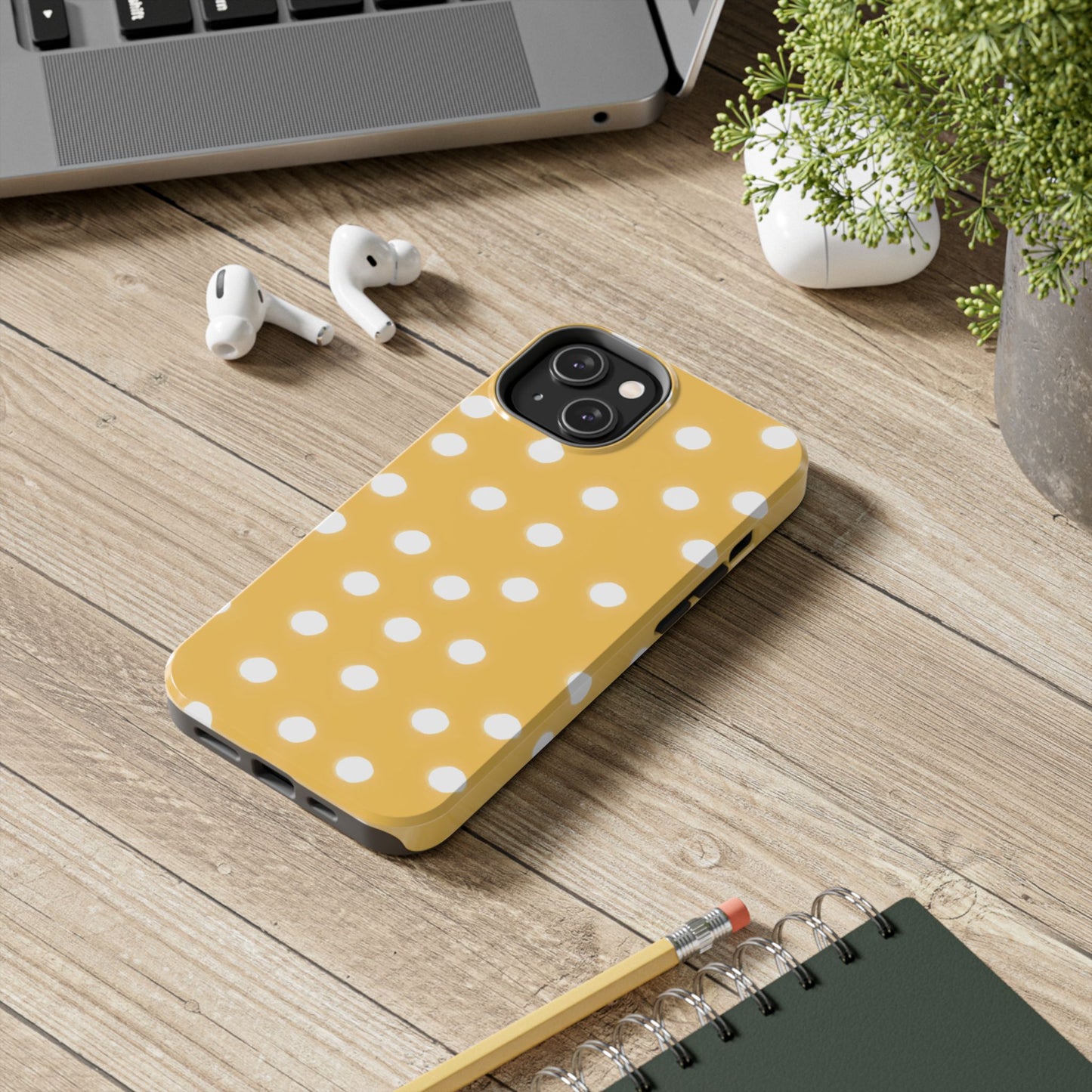 Jumbo Dots Yellow / White Phone Case