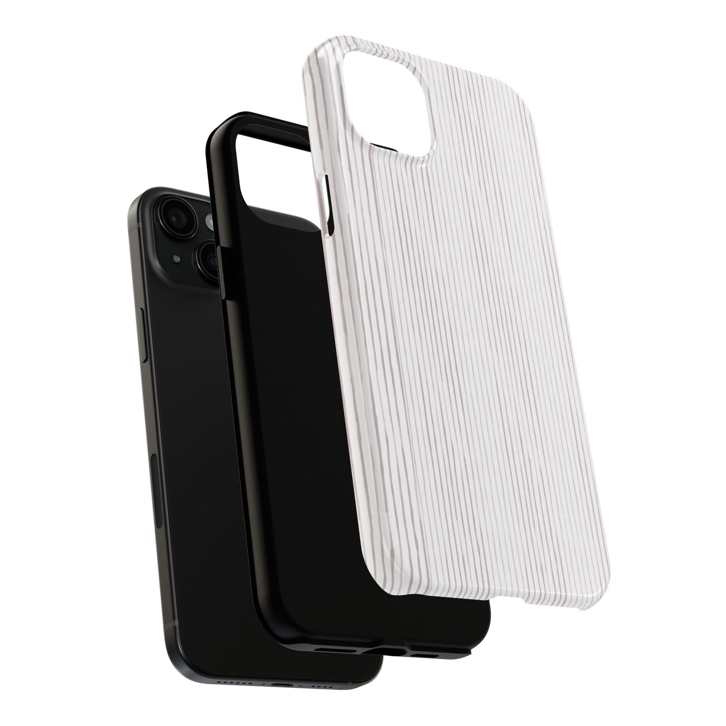 Happy Stripe White / Silver Phone Case