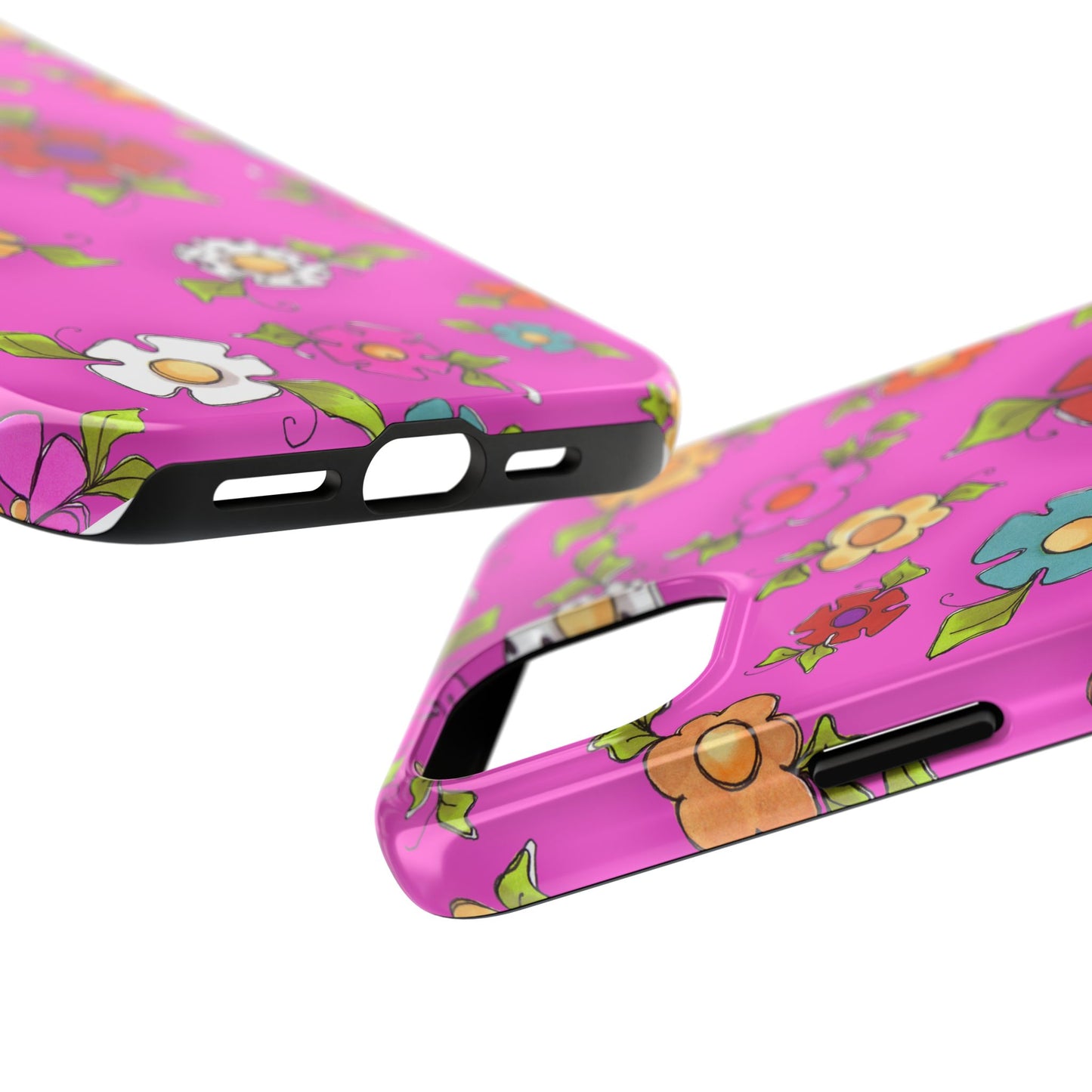 Happy Blooms Cerise Phone Case
