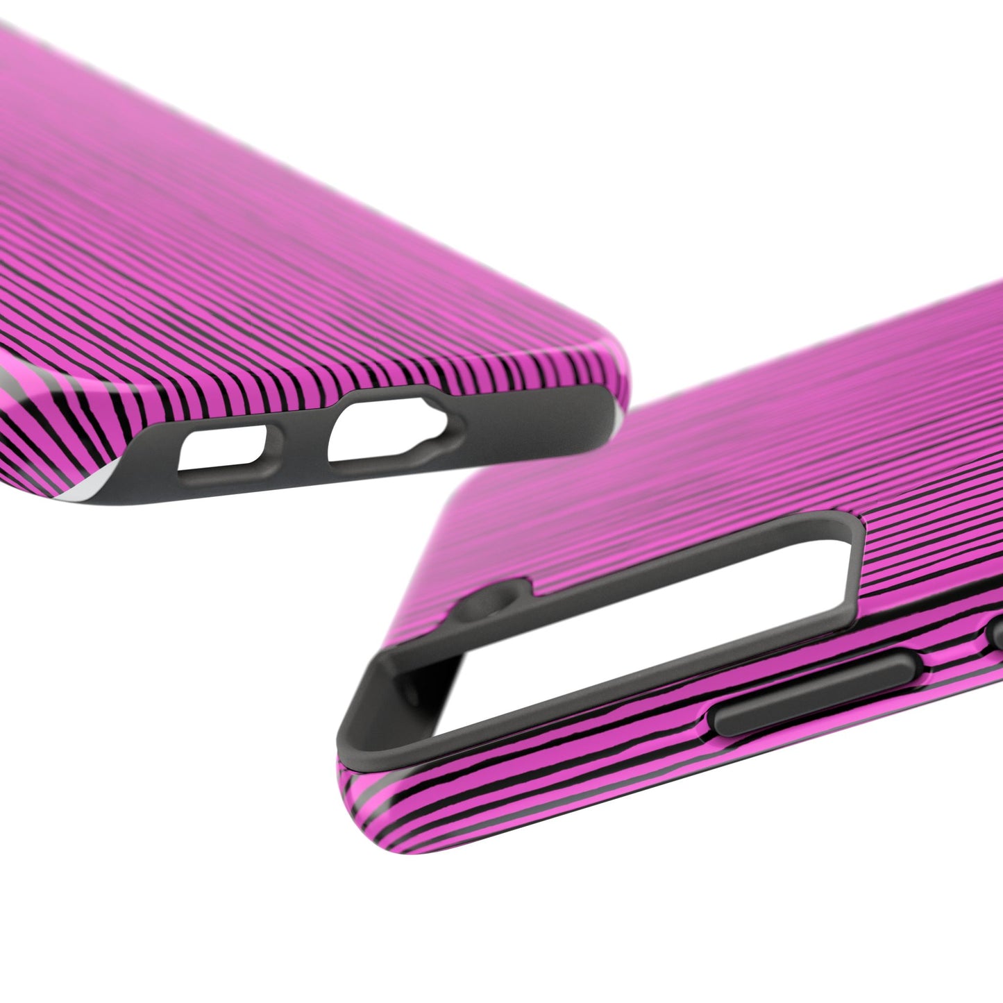 Quirky Pin Stripe Pink / Black Phone Case