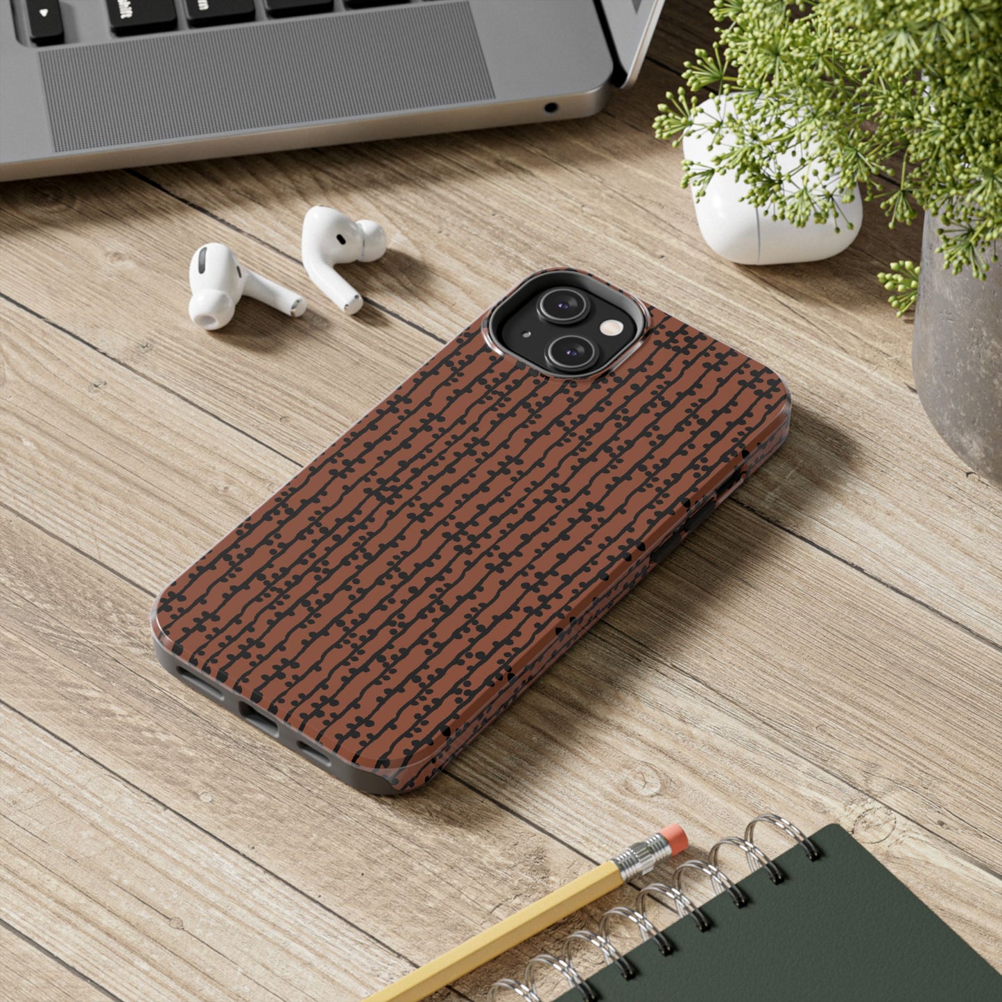Loopy Stripe Brown Phone Case