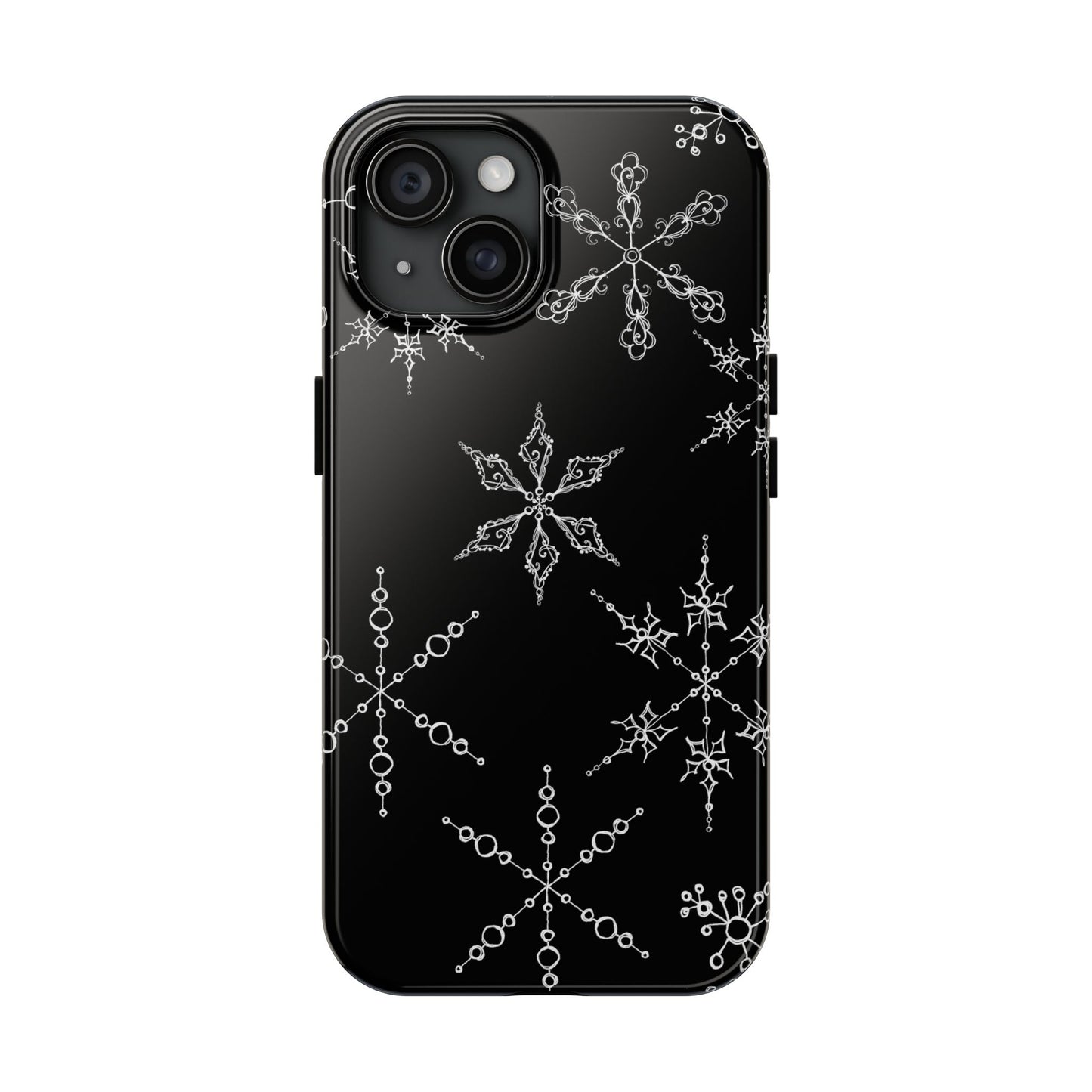 Snowflakes Black Phone Case