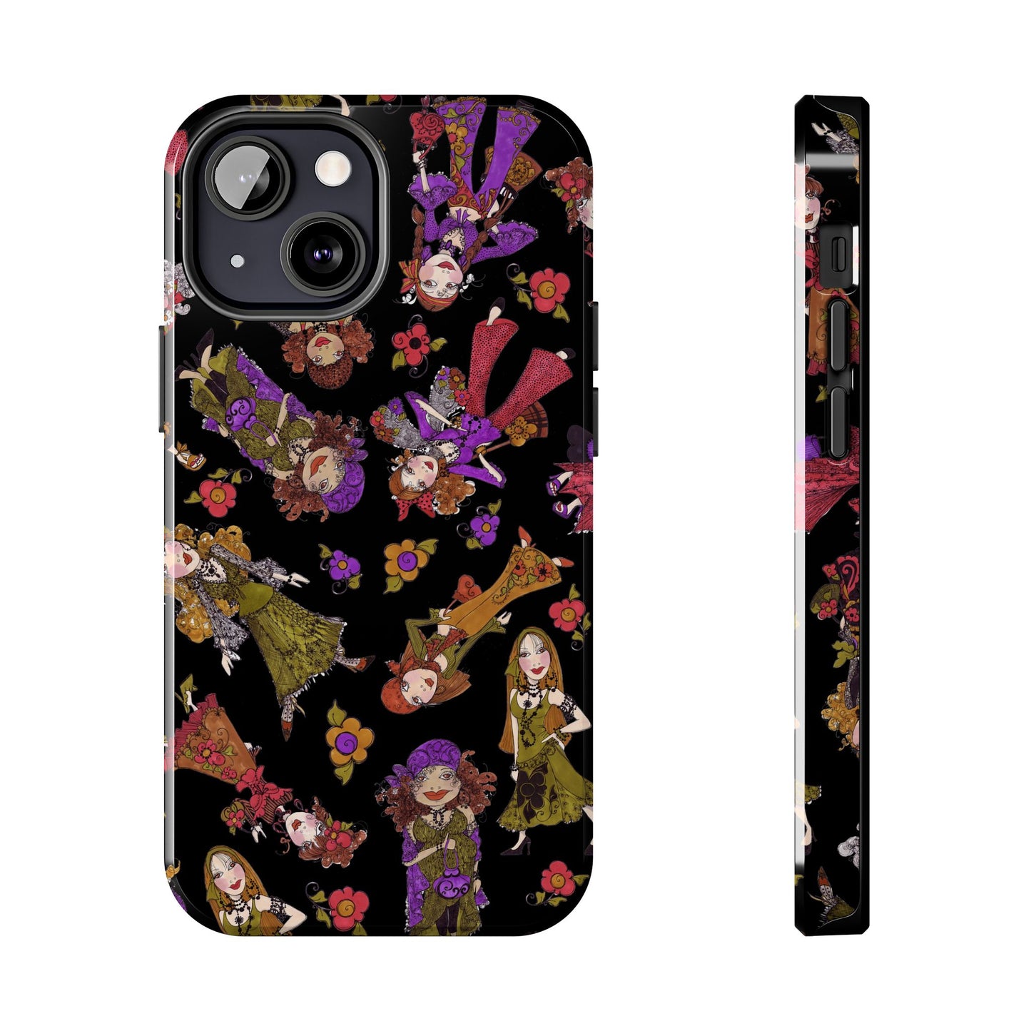 Tossed Gypsies Black Phone Case