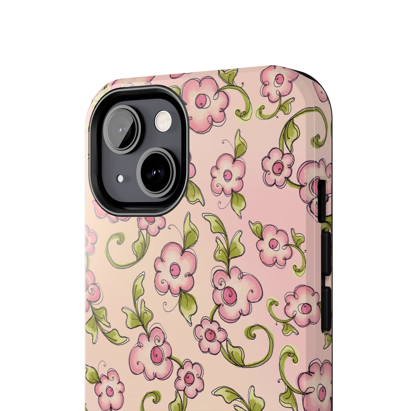 Scroll Daisies Peach / Peach Phone Case