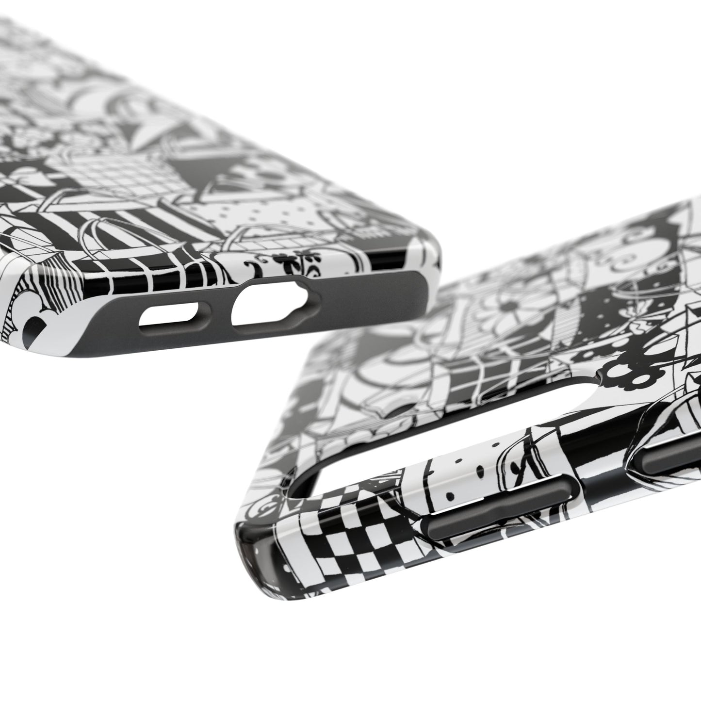 Totally Black / White Phone Case