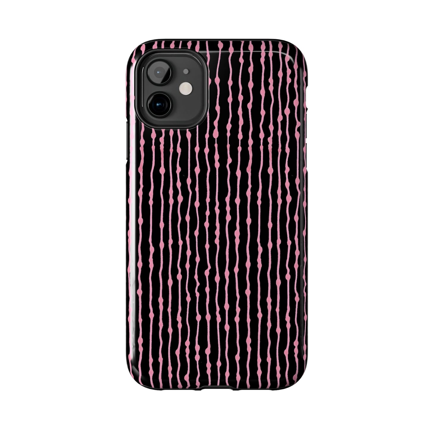 Faux Seersucker Black / Pink Phone Case