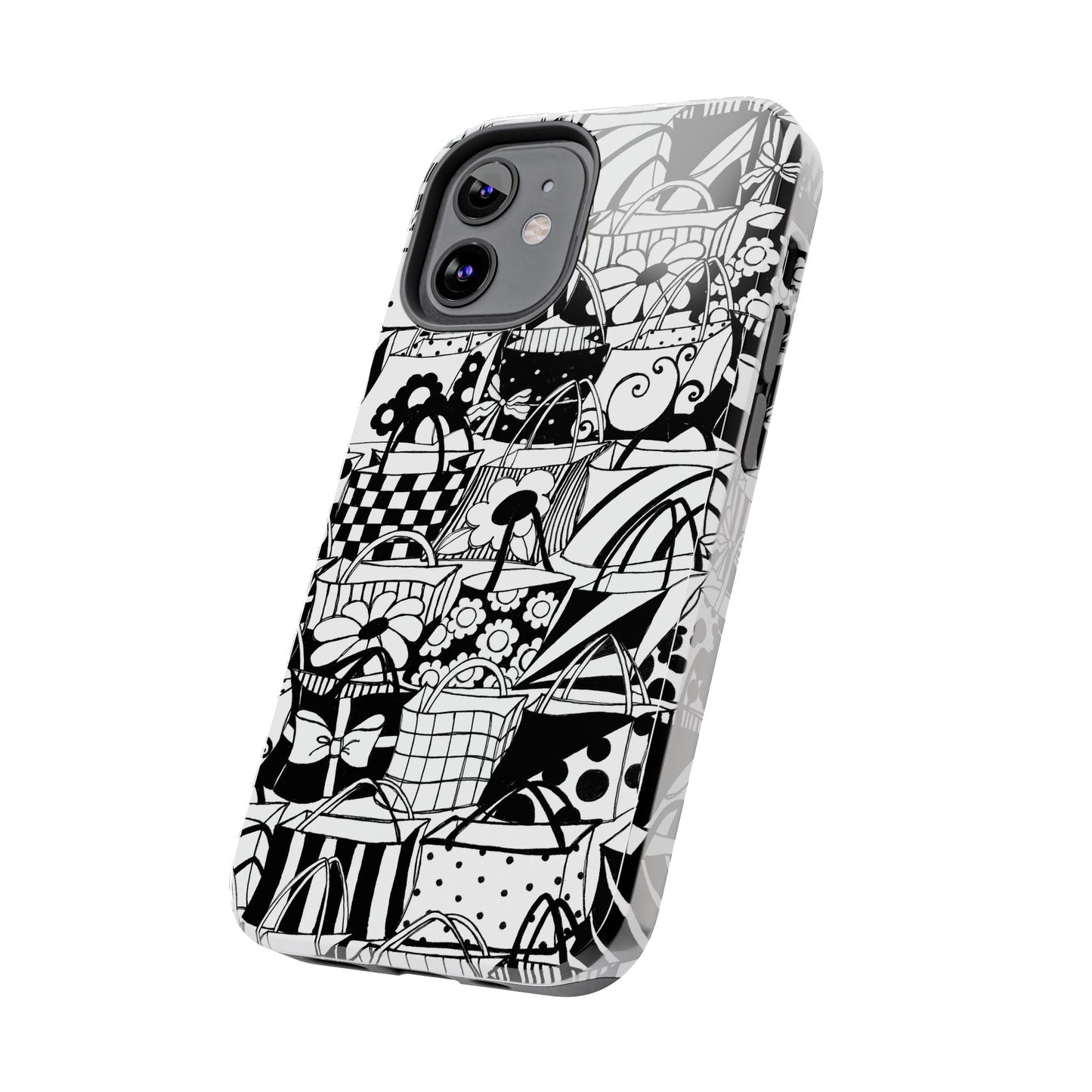 Totally Black / White Phone Case