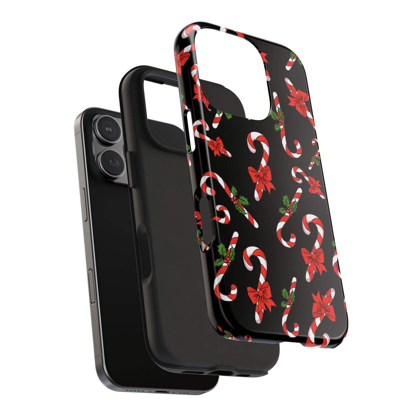 Candy Cane Crowd Black Phone Case