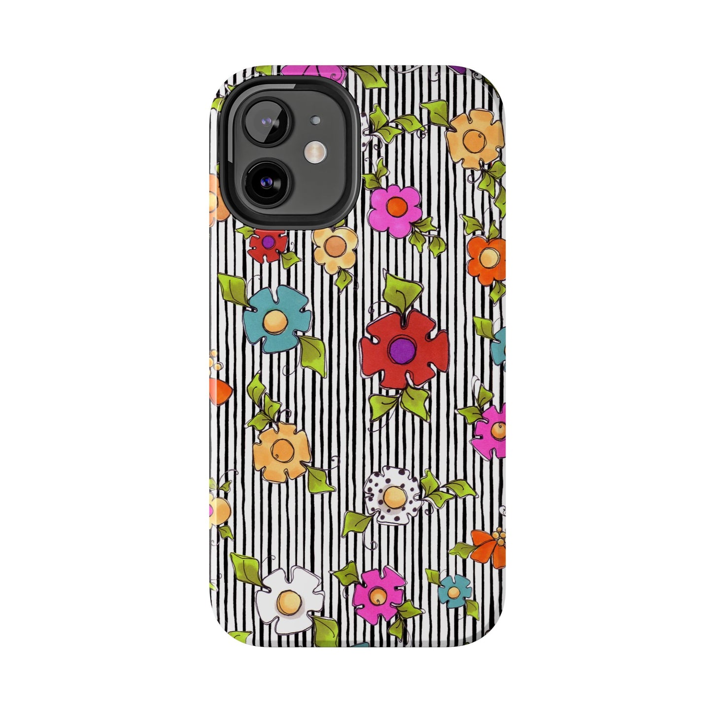 Dog Blooms White / Black Phone Case