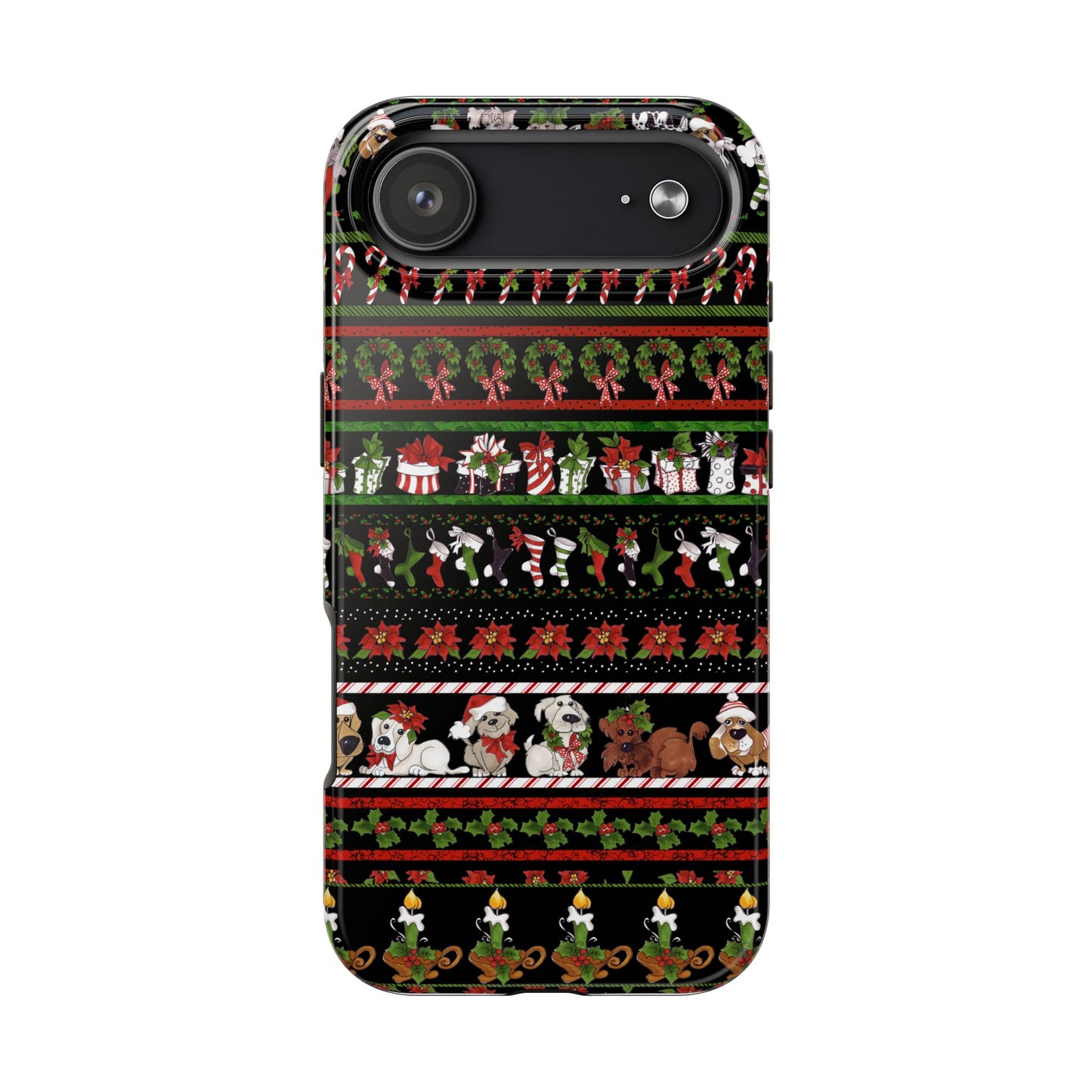 Holiday Borders Black Phone Case