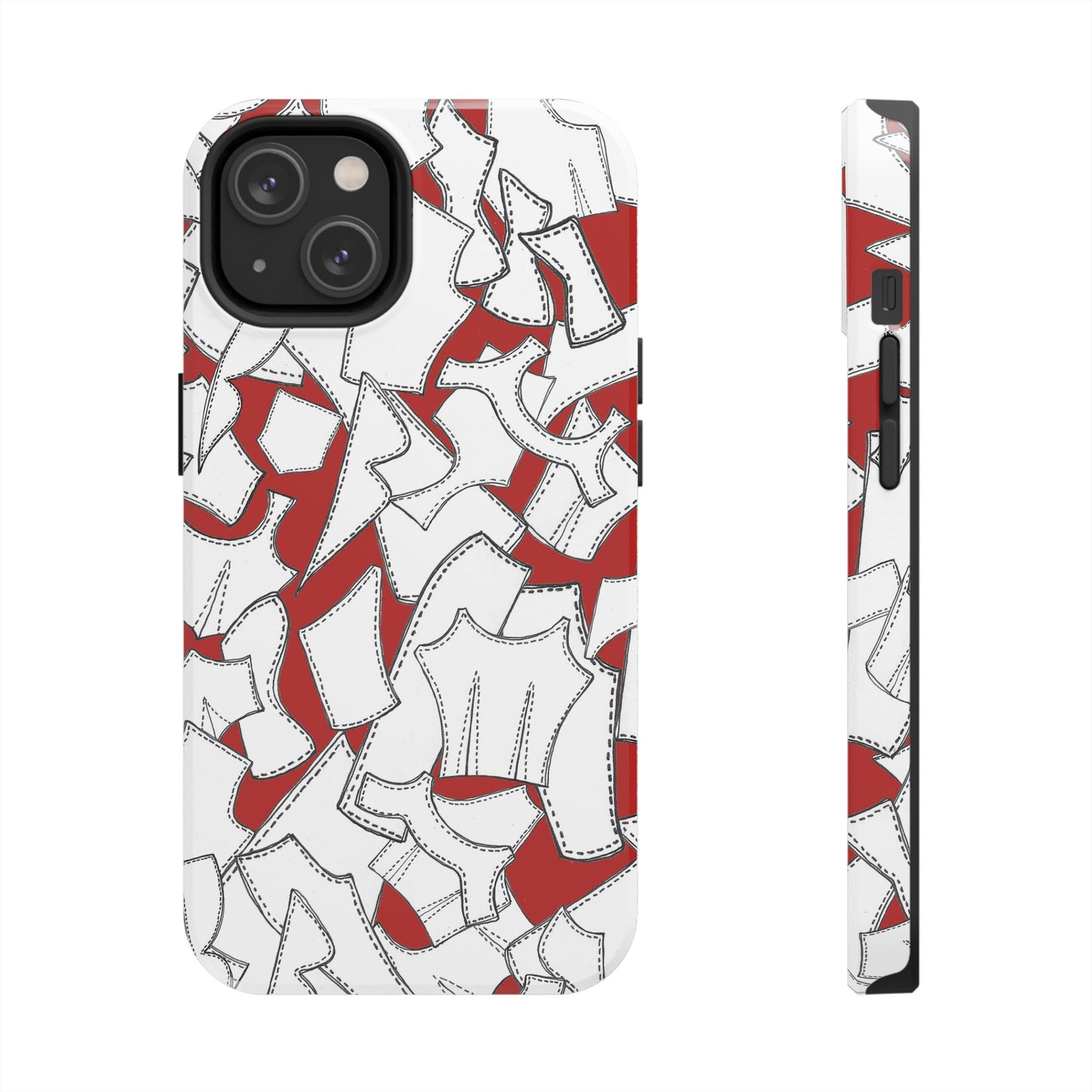 Pattern Pieces Red Phone Case