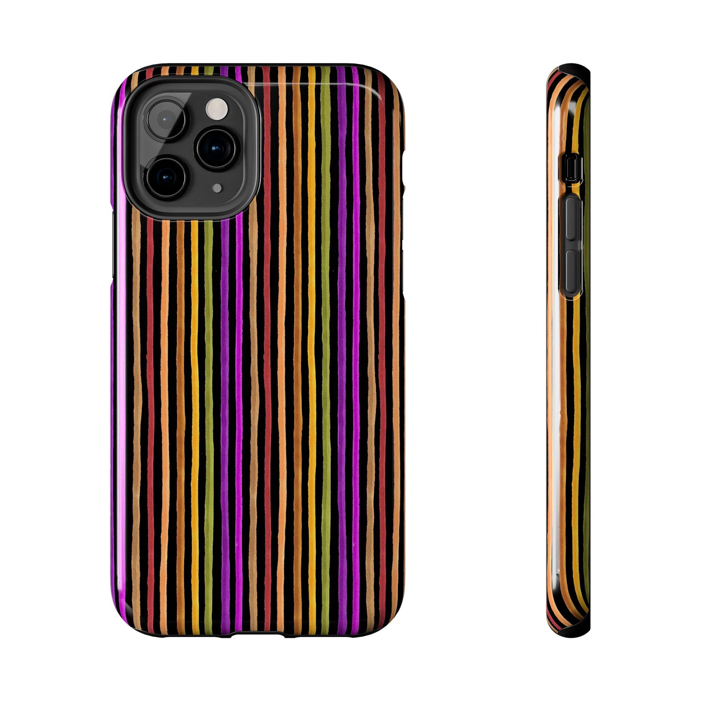 Spice Stripe Black Phone Case