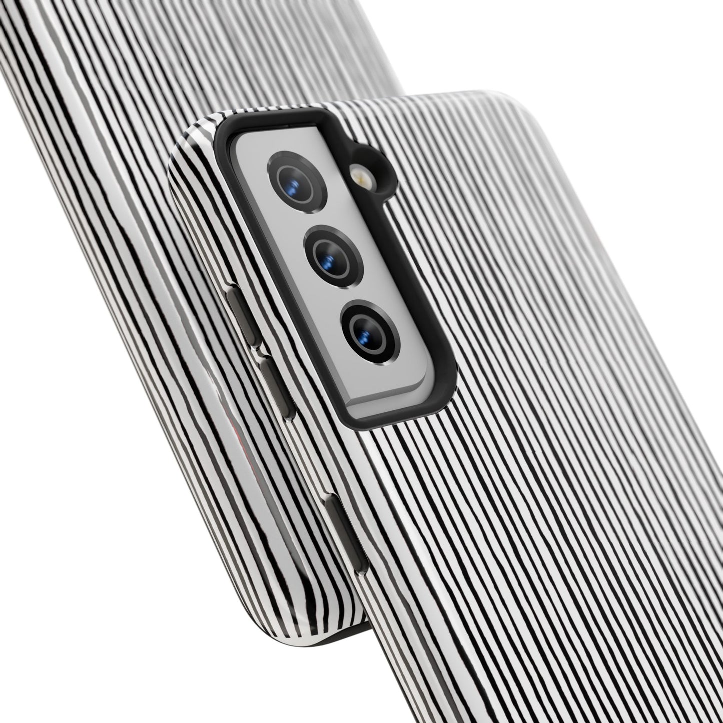 Quirky Pin Stripe White / Black Phone Case