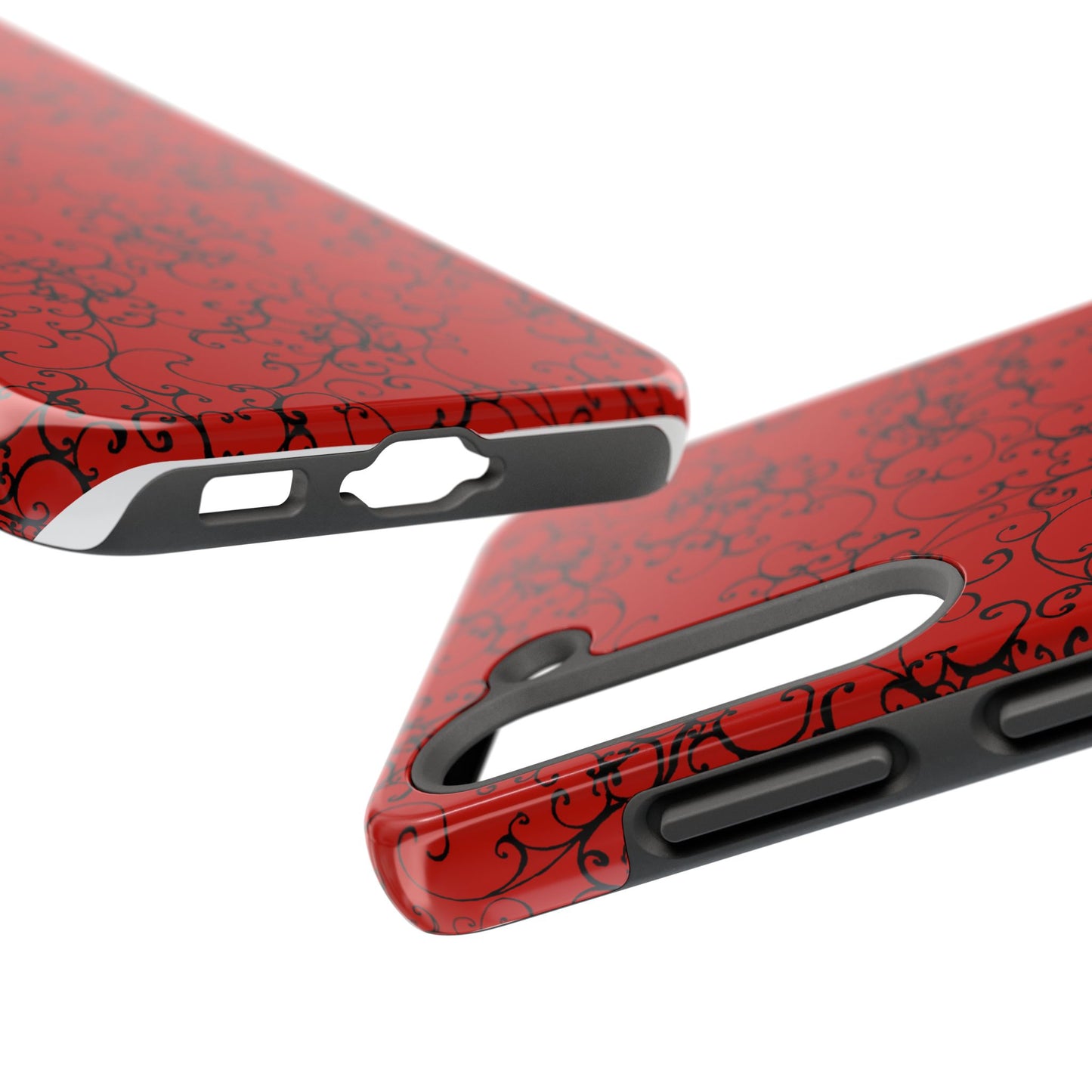 Elegant Scroll Red / Black Phone Case