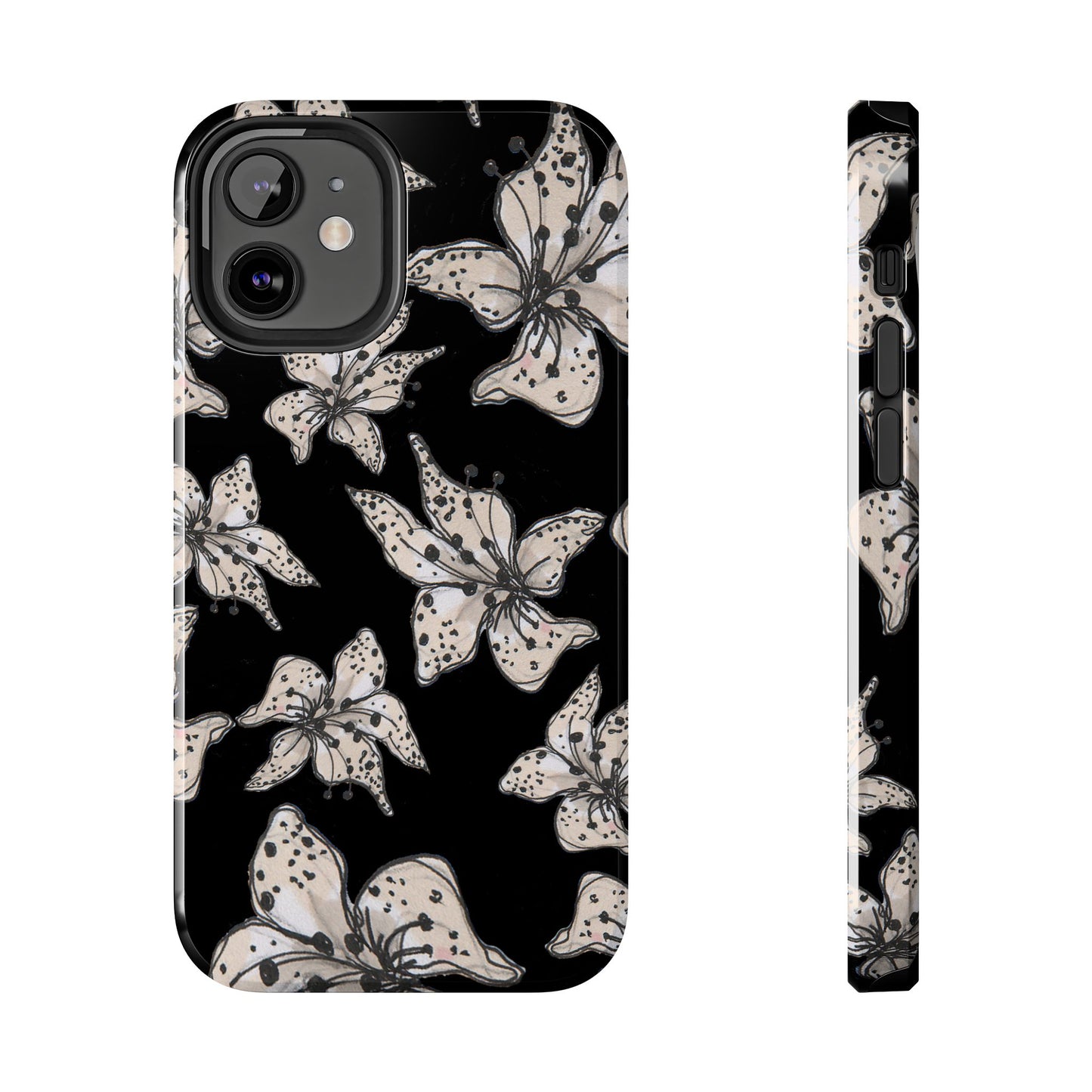 Spotted Lilies Black Phone Case