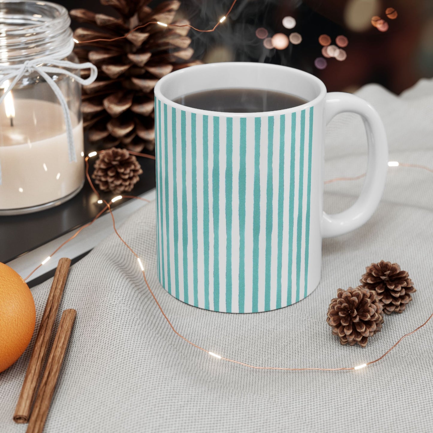 Lazy Stripe Turquoise Cup