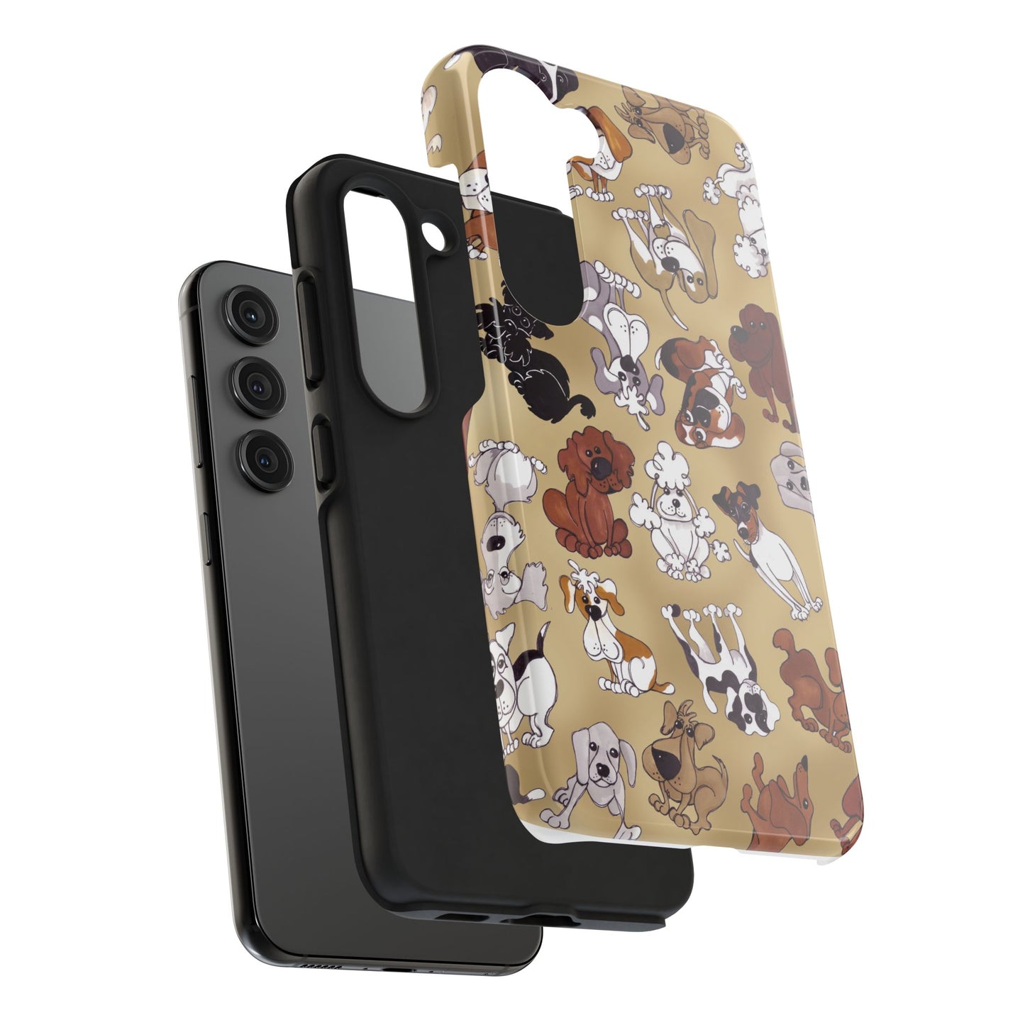 Tossed Doggies Tan Phone Case