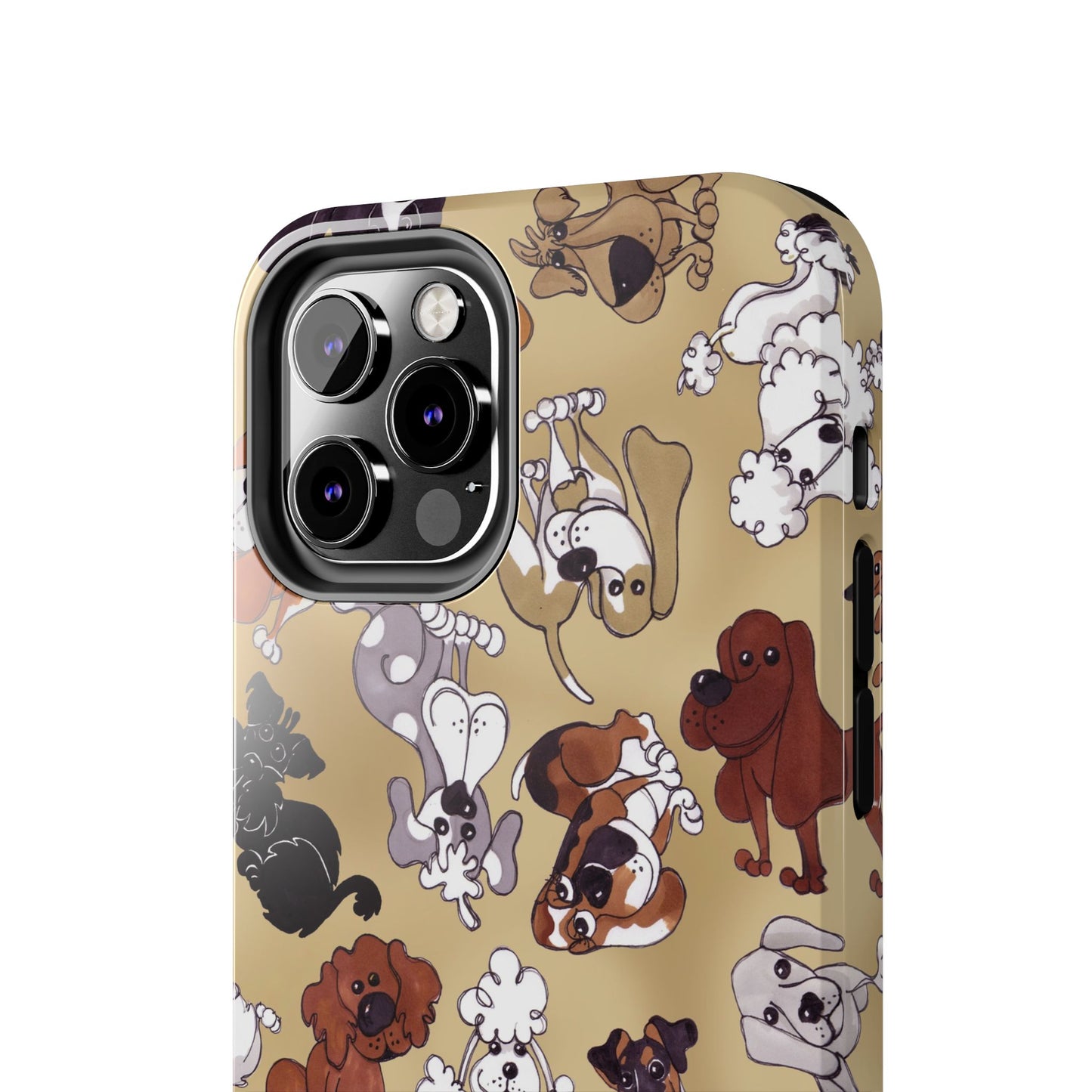 Tossed Doggies Tan Phone Case