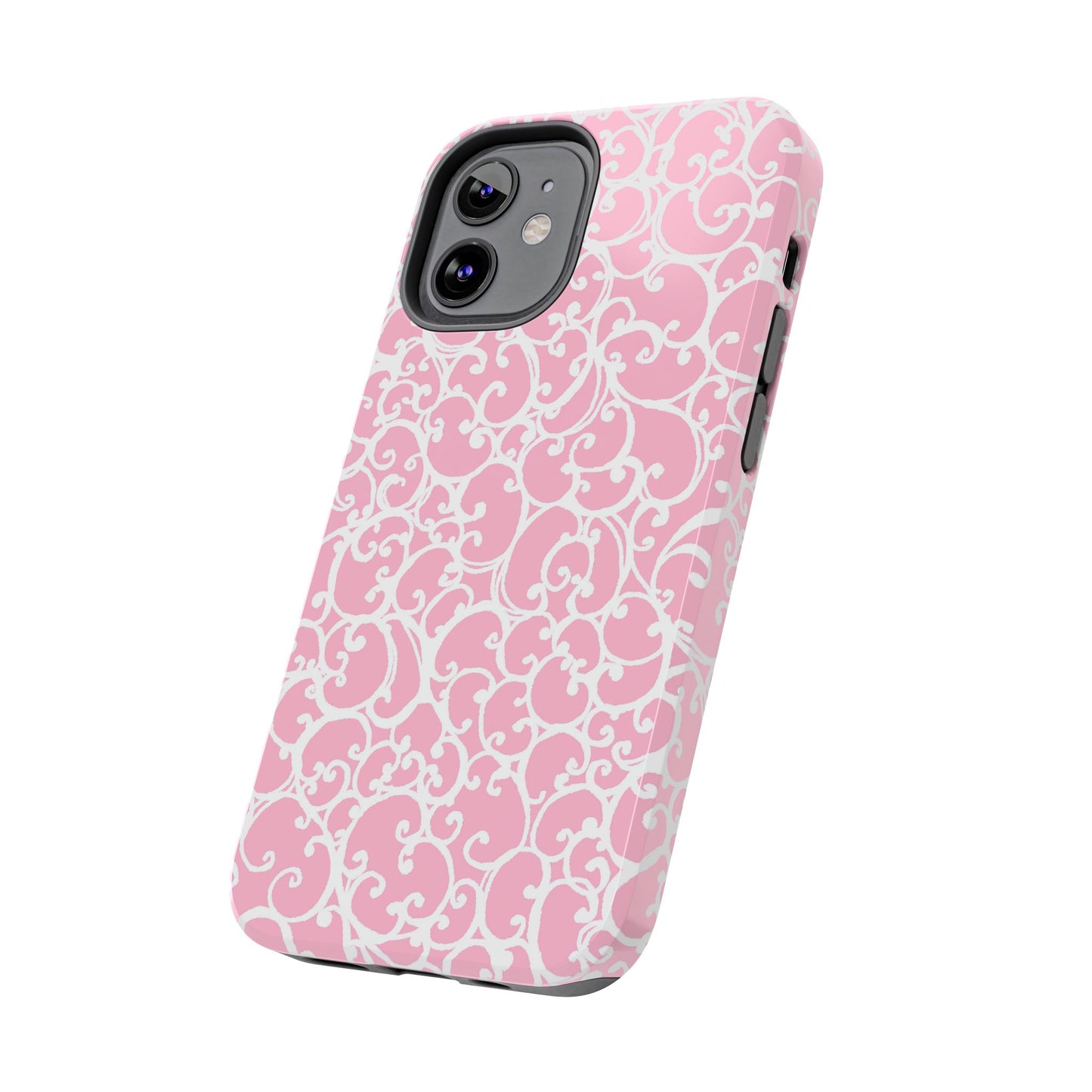Scrollie Pink / White Phone Case