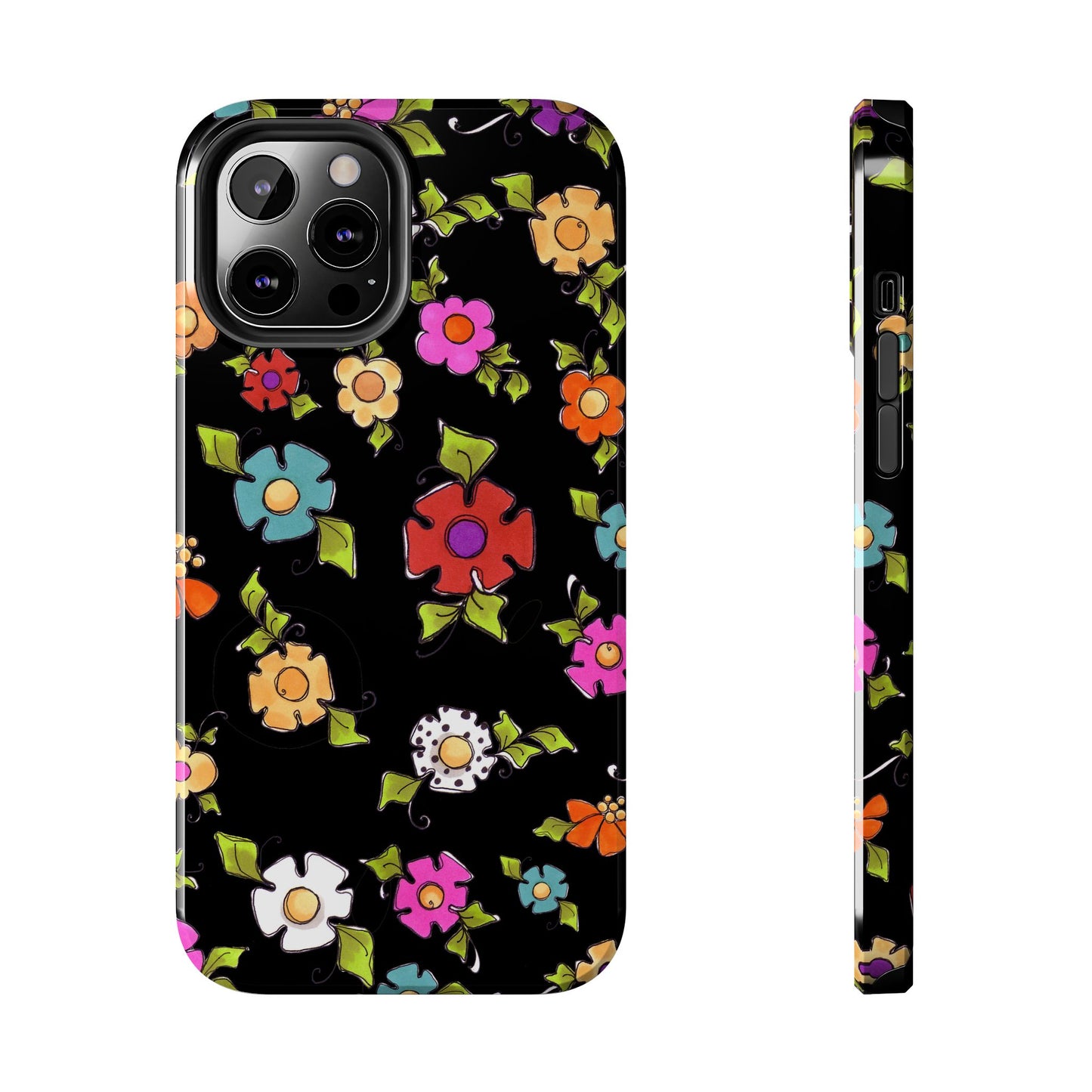 Dog Blooms Black Phone Case