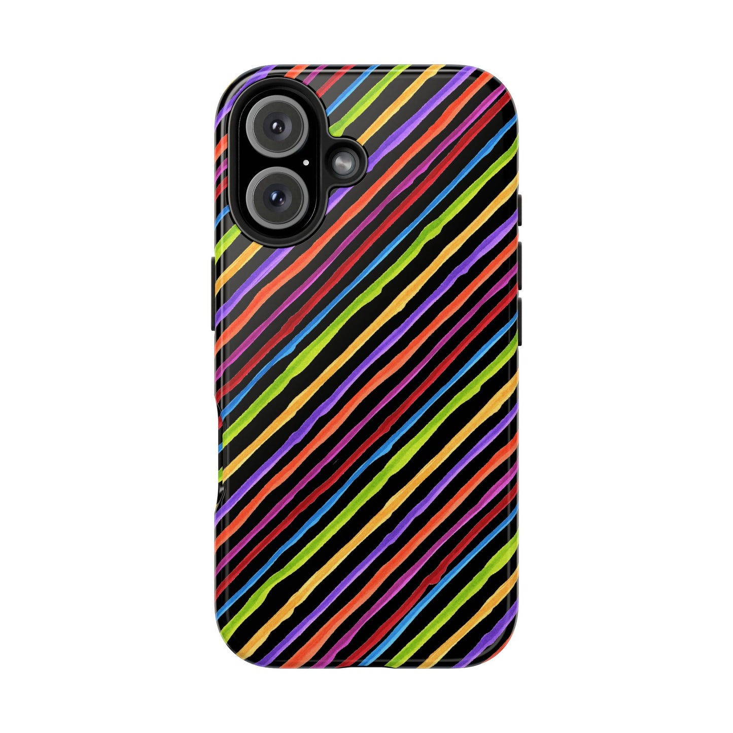 Quirky Bias Stripe Black Phone Case