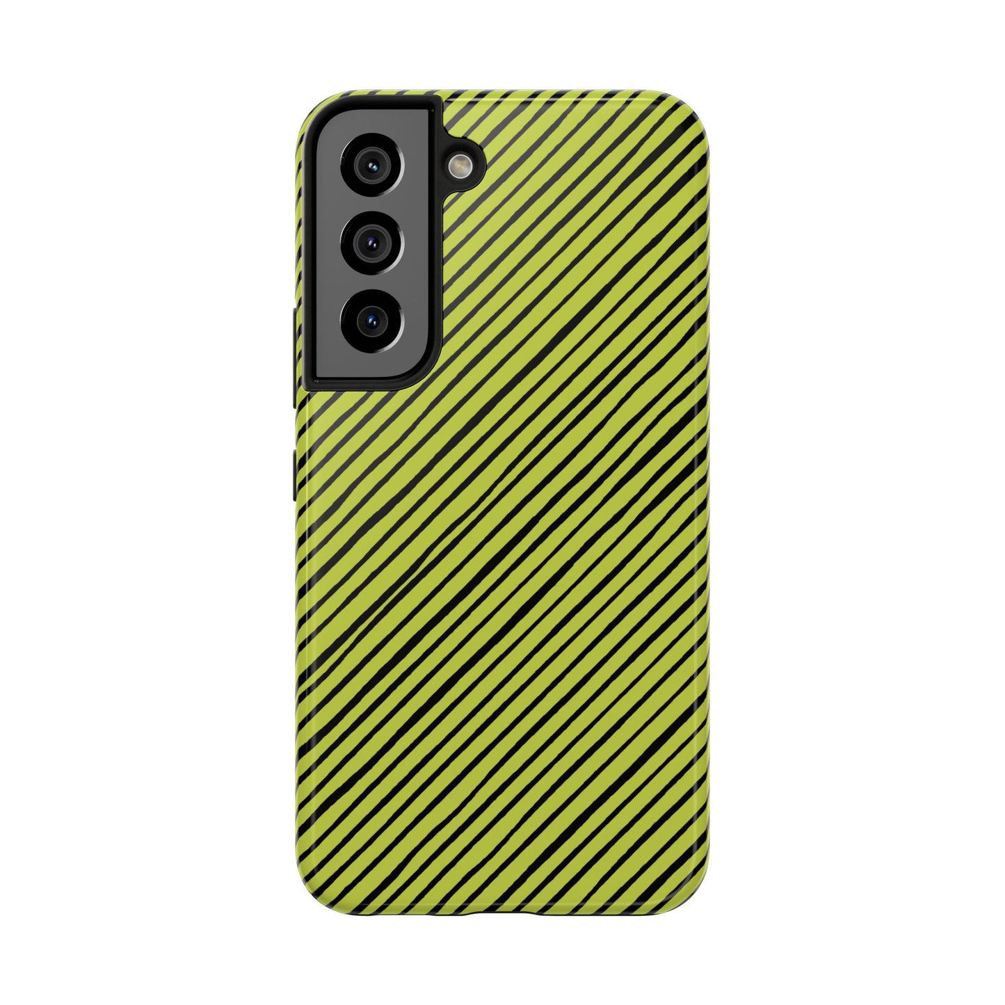 Quirky Bias Stripe Green / Black Phone Case