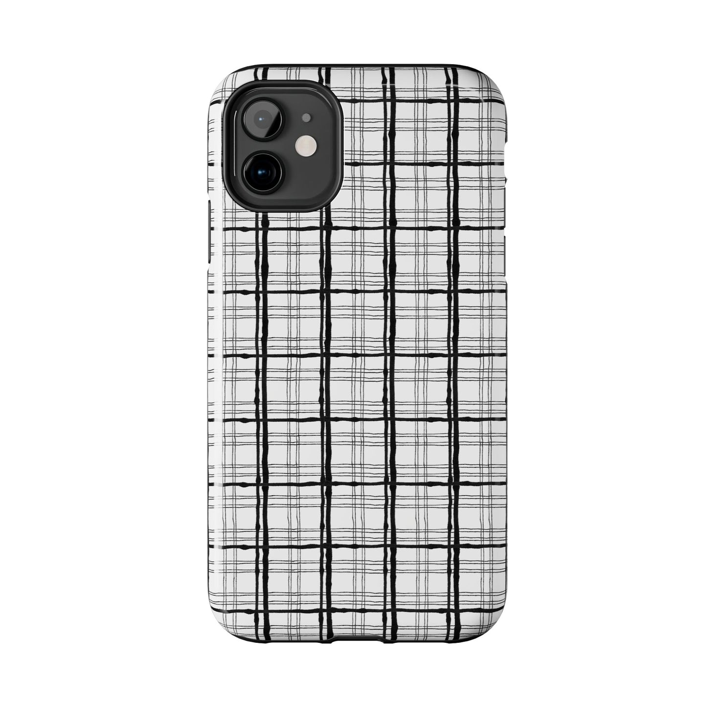 Sophistiplaid White / Black Phone Case