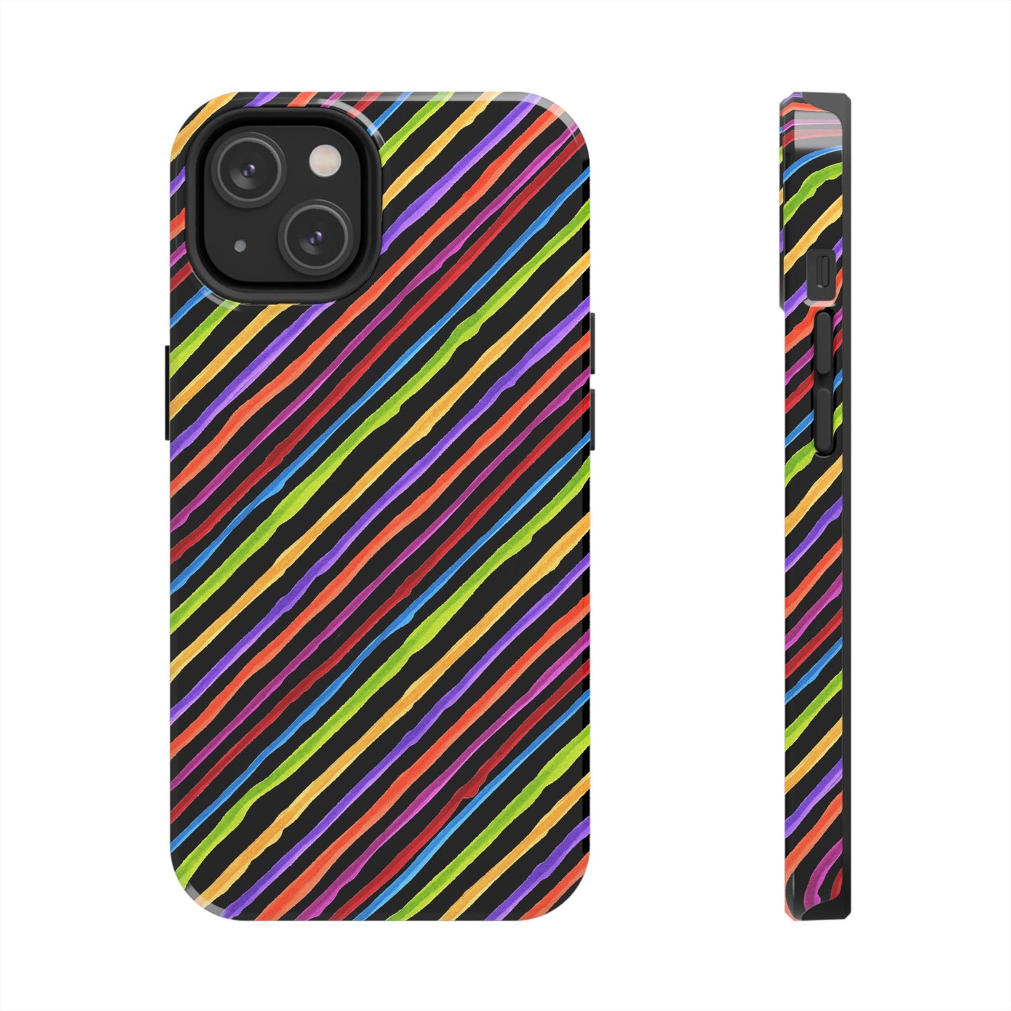 Quirky Bias Stripe Black Phone Case