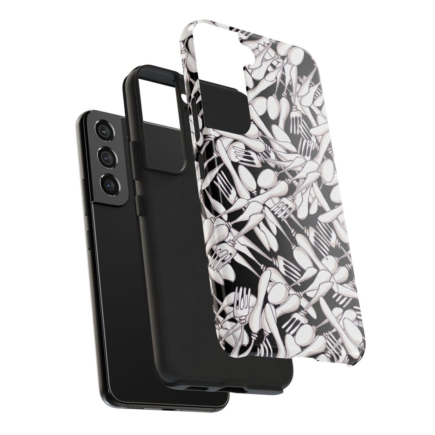 Silverware Wars Black Phone Case