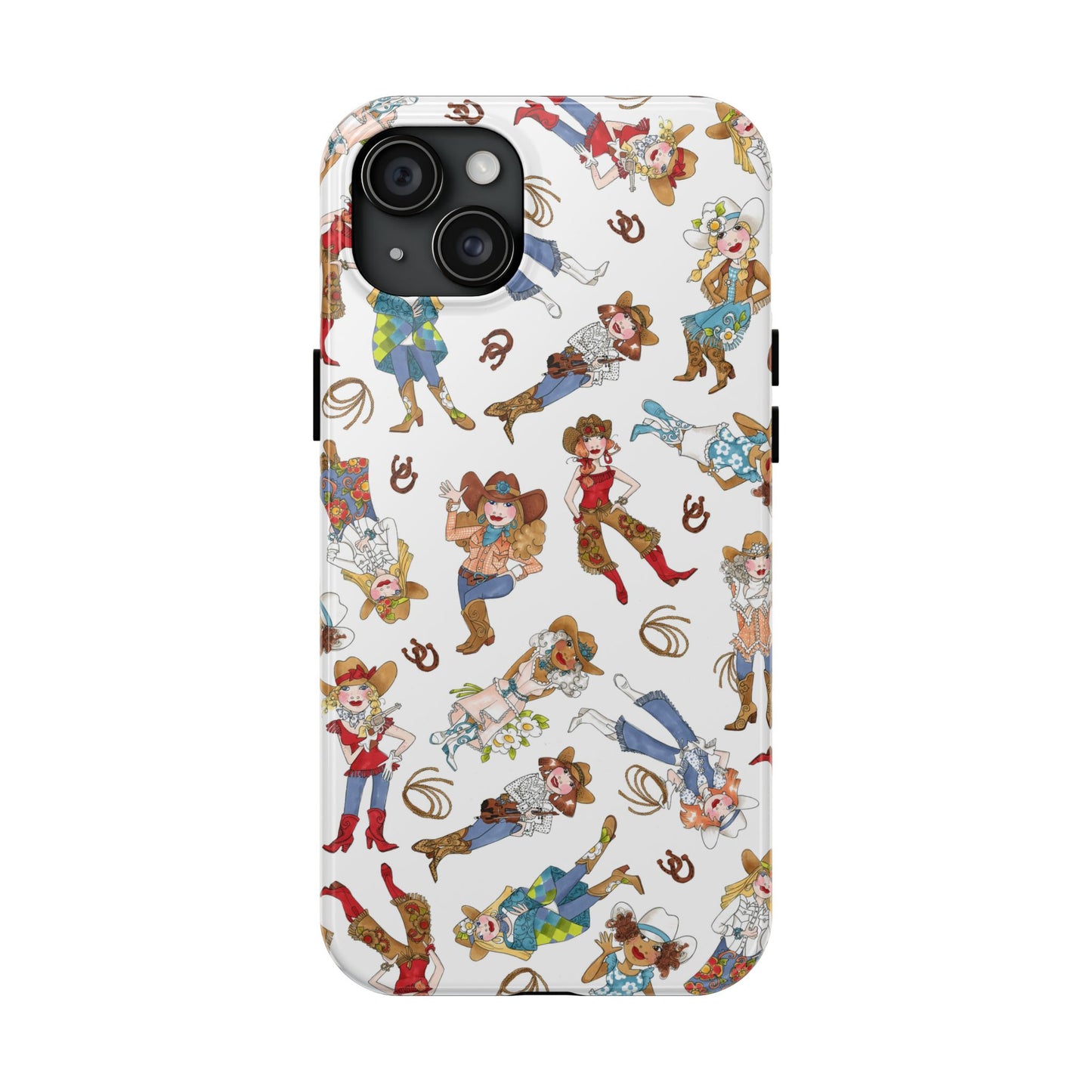 Tossed Cowgirls White Phone Case