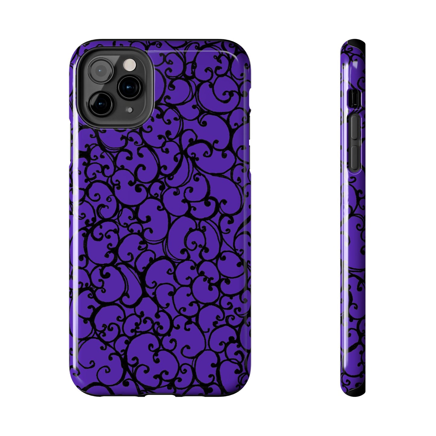 Scrollie Blue / Black Phone Case