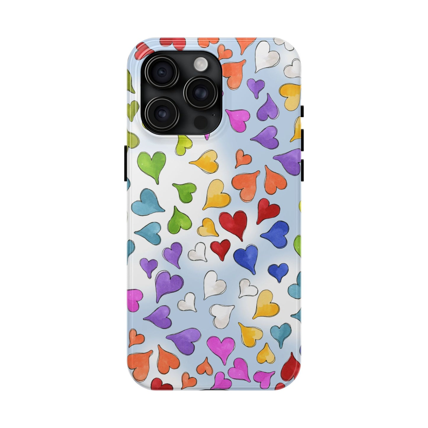 Happy Hearts Blue Sky Phone Case