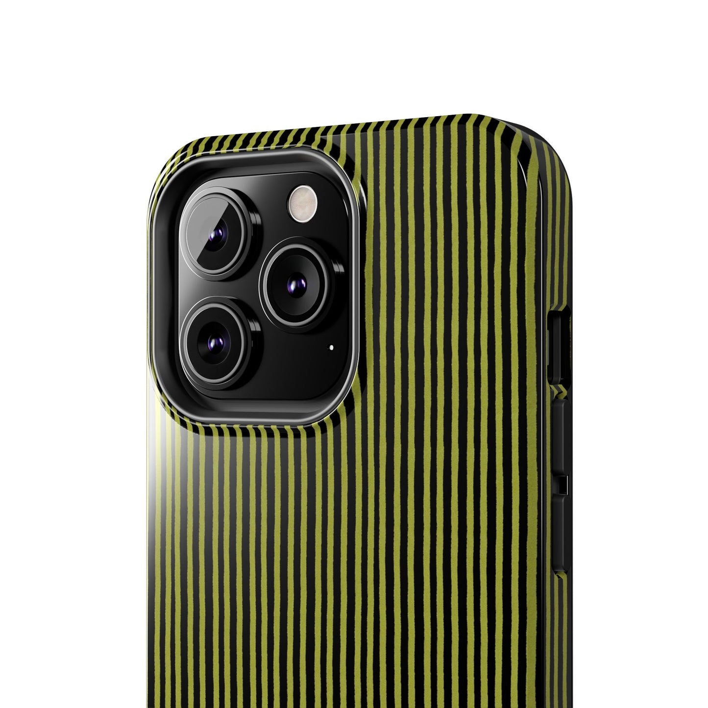 Happy Stripe Green / Black Phone Case