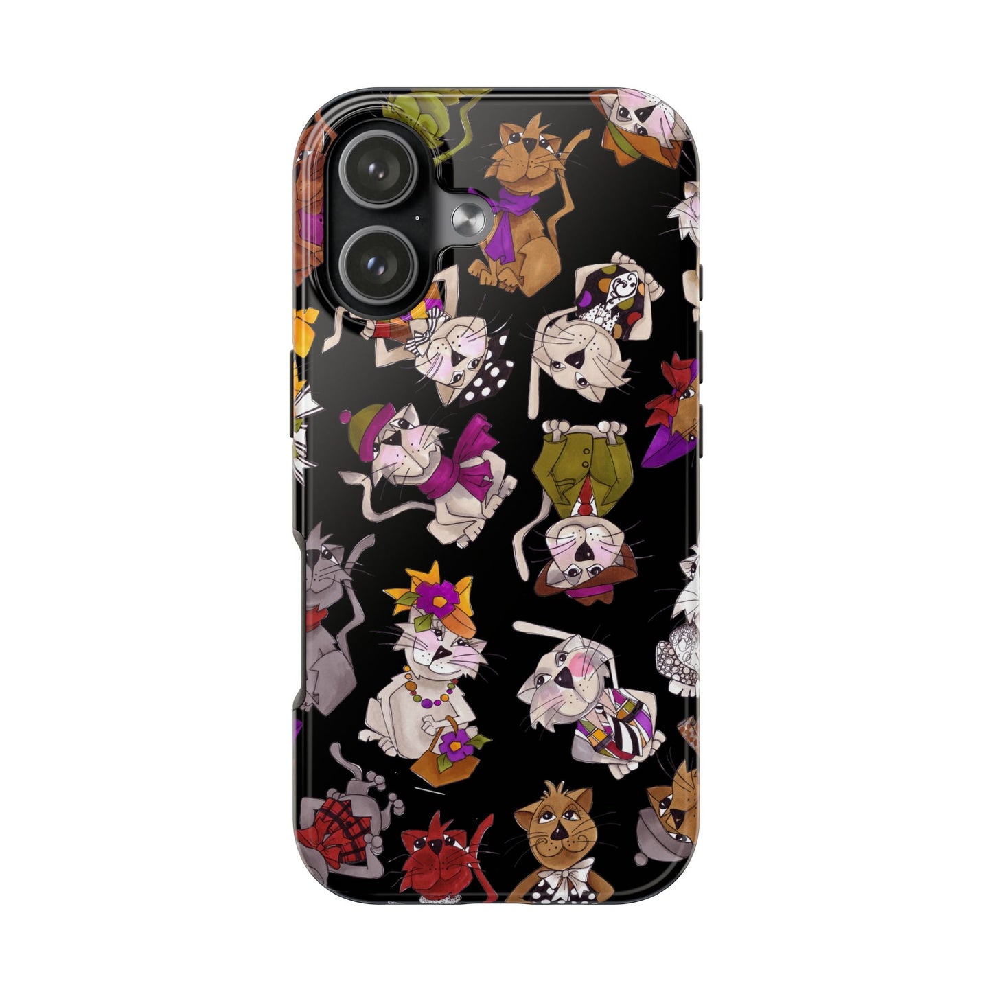 Spice Cats Tossed Black Phone Case