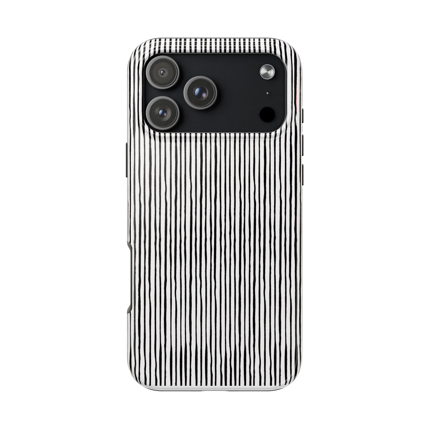Quirky Pin Stripe White / Black Phone Case
